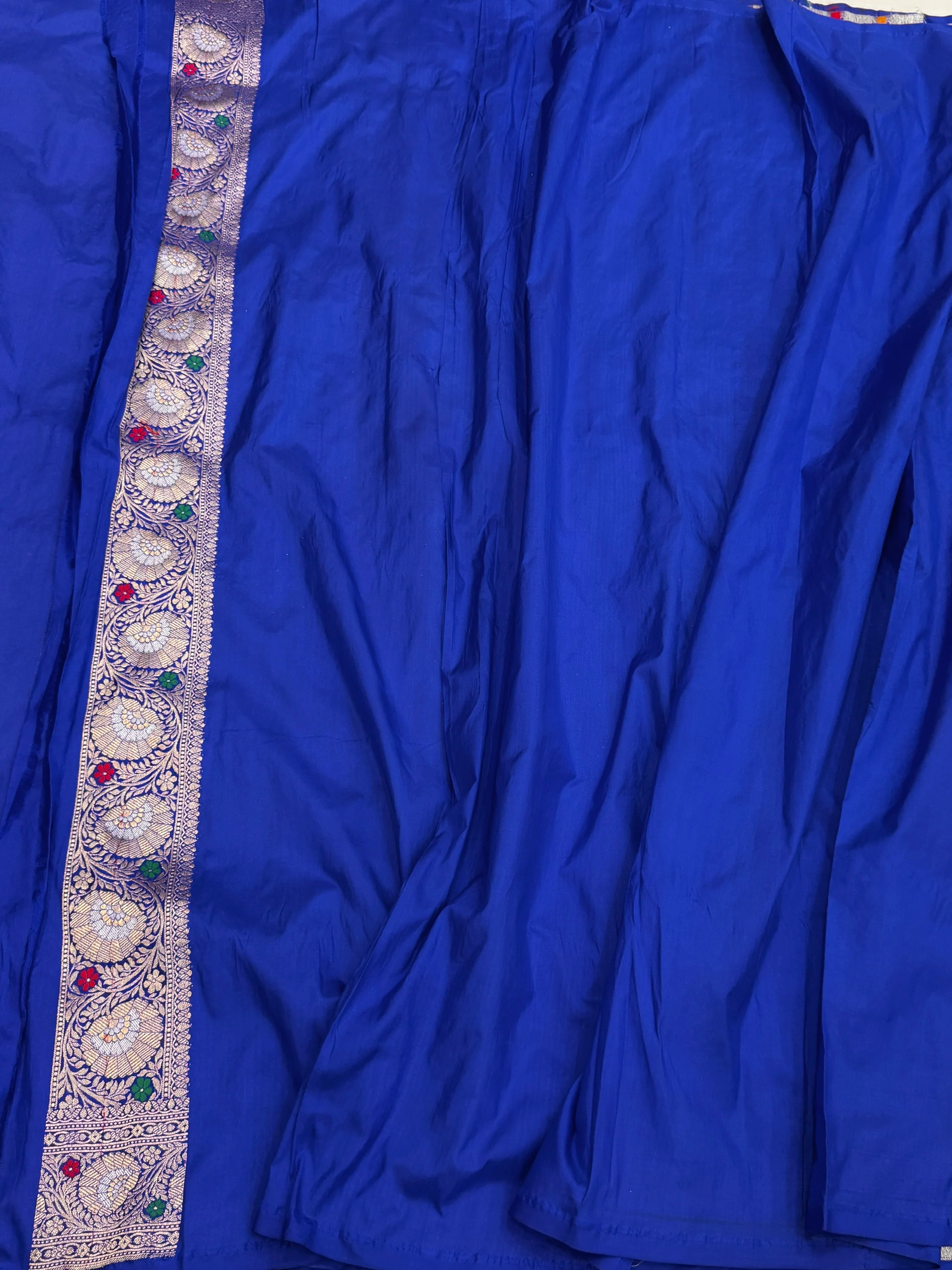 Royal Blue Banarasi Minakari Pure Katan Silk Saree | Pure Silk | Minakari Work | Cutwork Technique | Banarasi Katan Silk Saree - Image 2