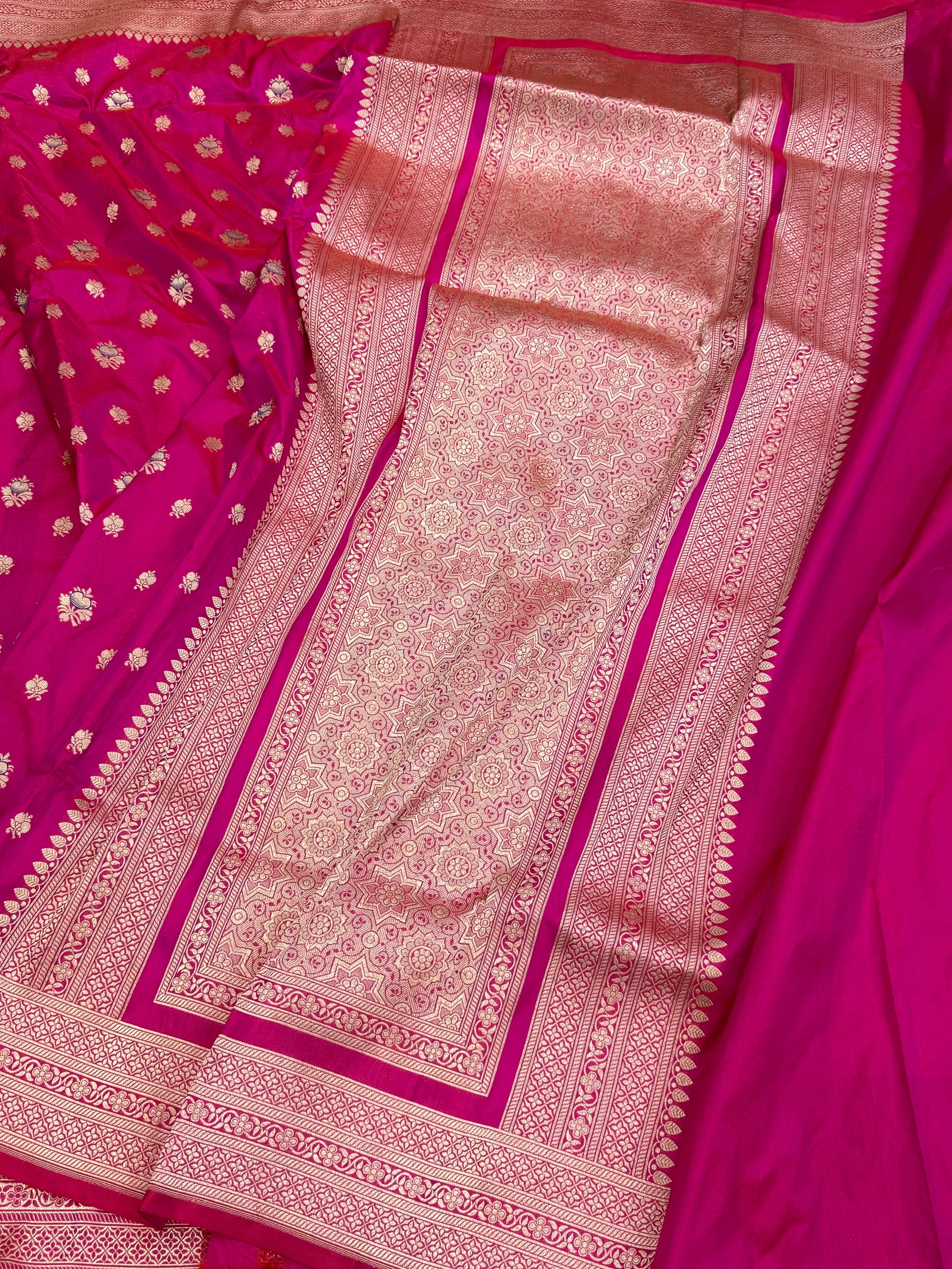 Banarasi Minakari Pure Katan Silk Saree | Pure Silk | Minakari Work | Cutwork Technique | Banarasi Katan Silk Saree - Image 9