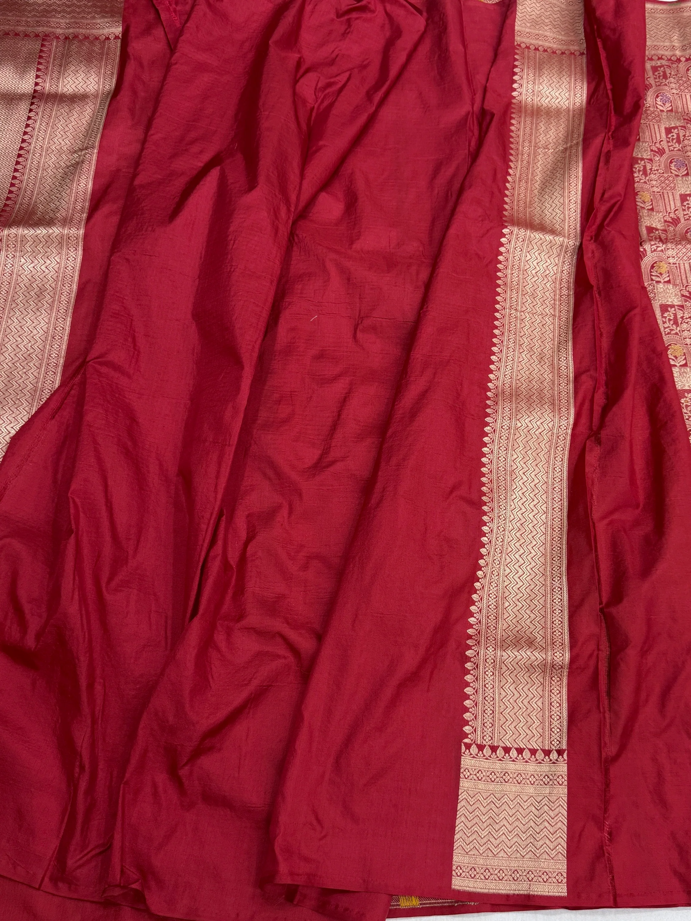 Banarasi Minakari Pure Silk Brocade Saree | 100% Pure Katan Silk - Image 14