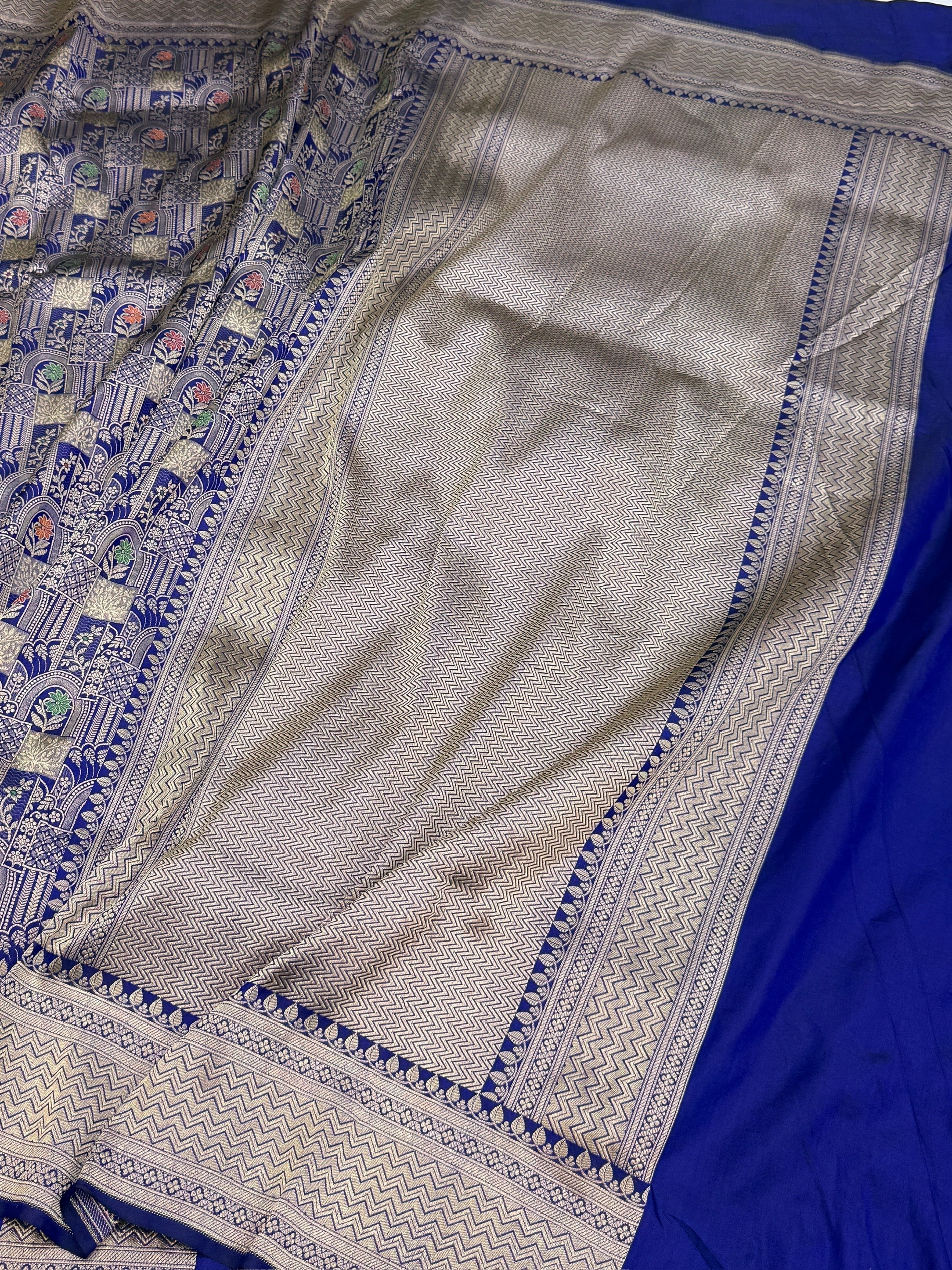Banarasi Minakari Pure Silk Brocade Saree | 100% Pure Katan Silk - Image 21