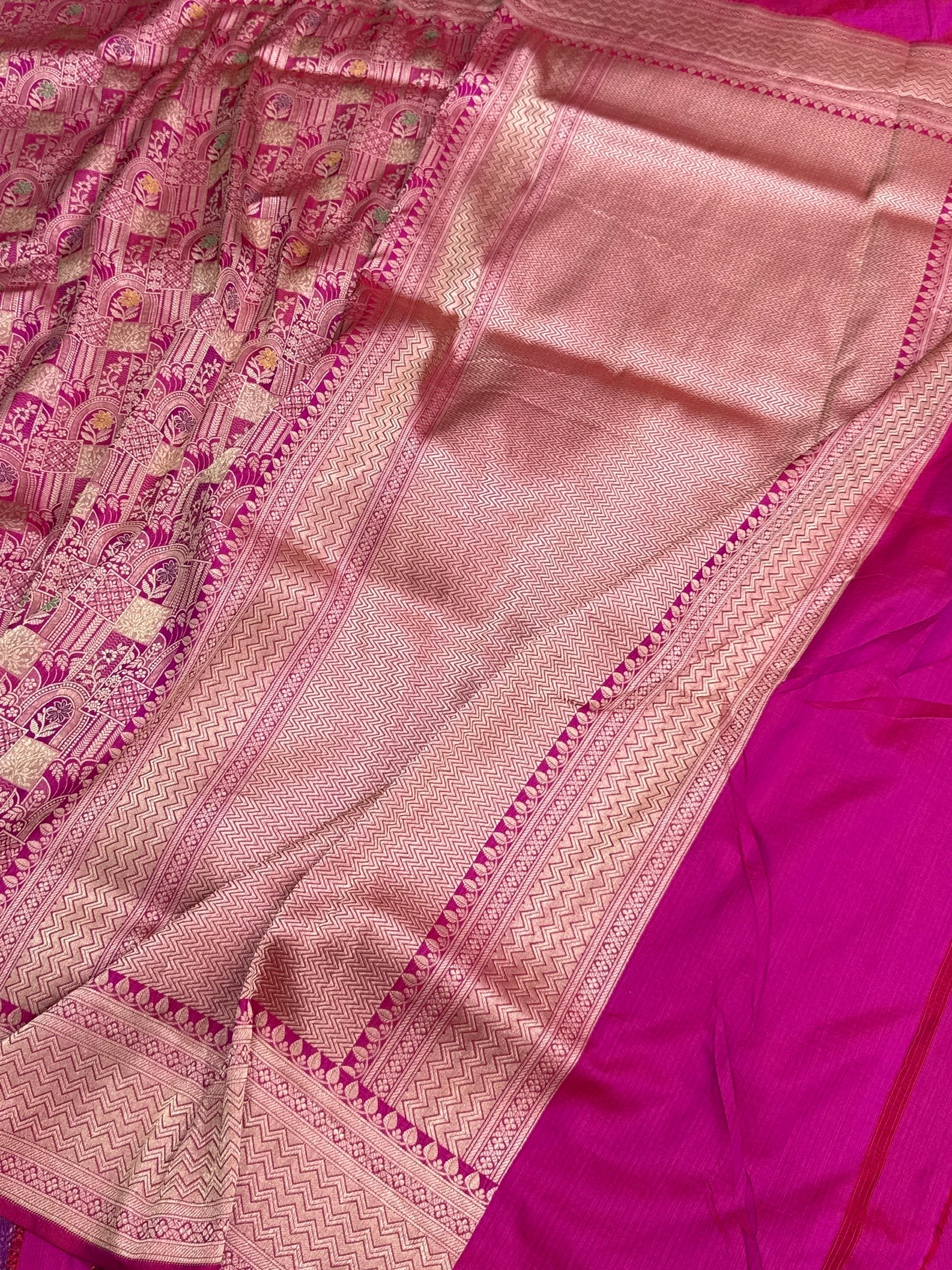 Banarasi Minakari Pure Silk Brocade Saree | 100% Pure Katan Silk - Image 24