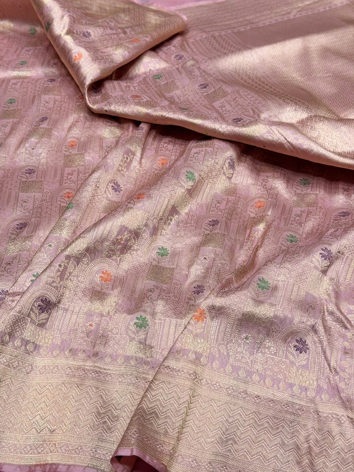 Banarasi Minakari Pure Silk Brocade Saree | 100% Pure Katan Silk - Image 4