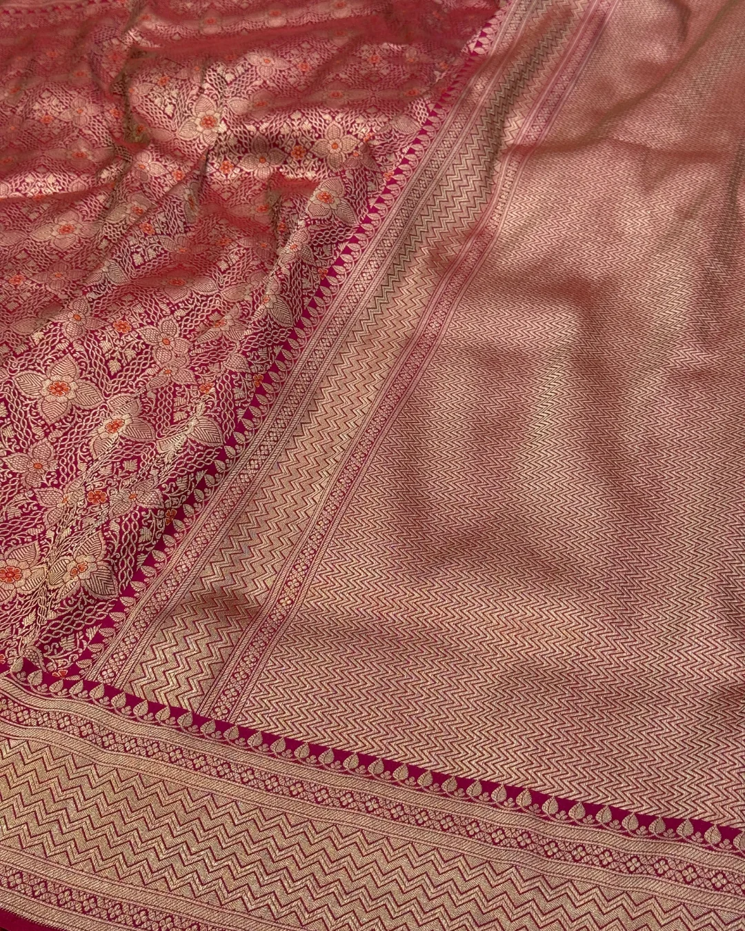 Banarasi Minakari Pure Katan Silk Brocade Saree – Rich Traditional Brocade Weave - Image 3