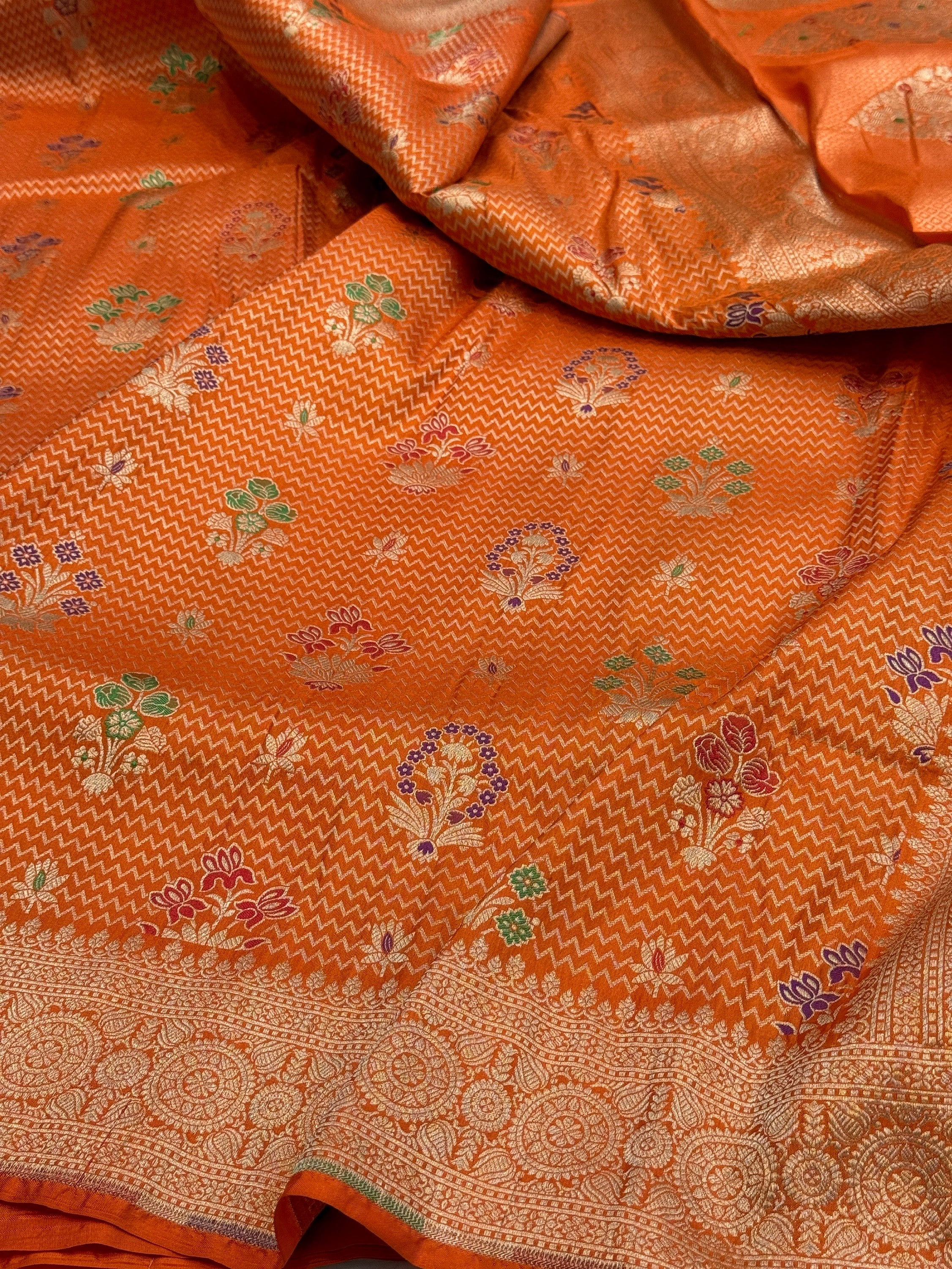Banarasi Minakari Pure Katan Silk Brocade Saree – Rich Traditional Brocade Weave
