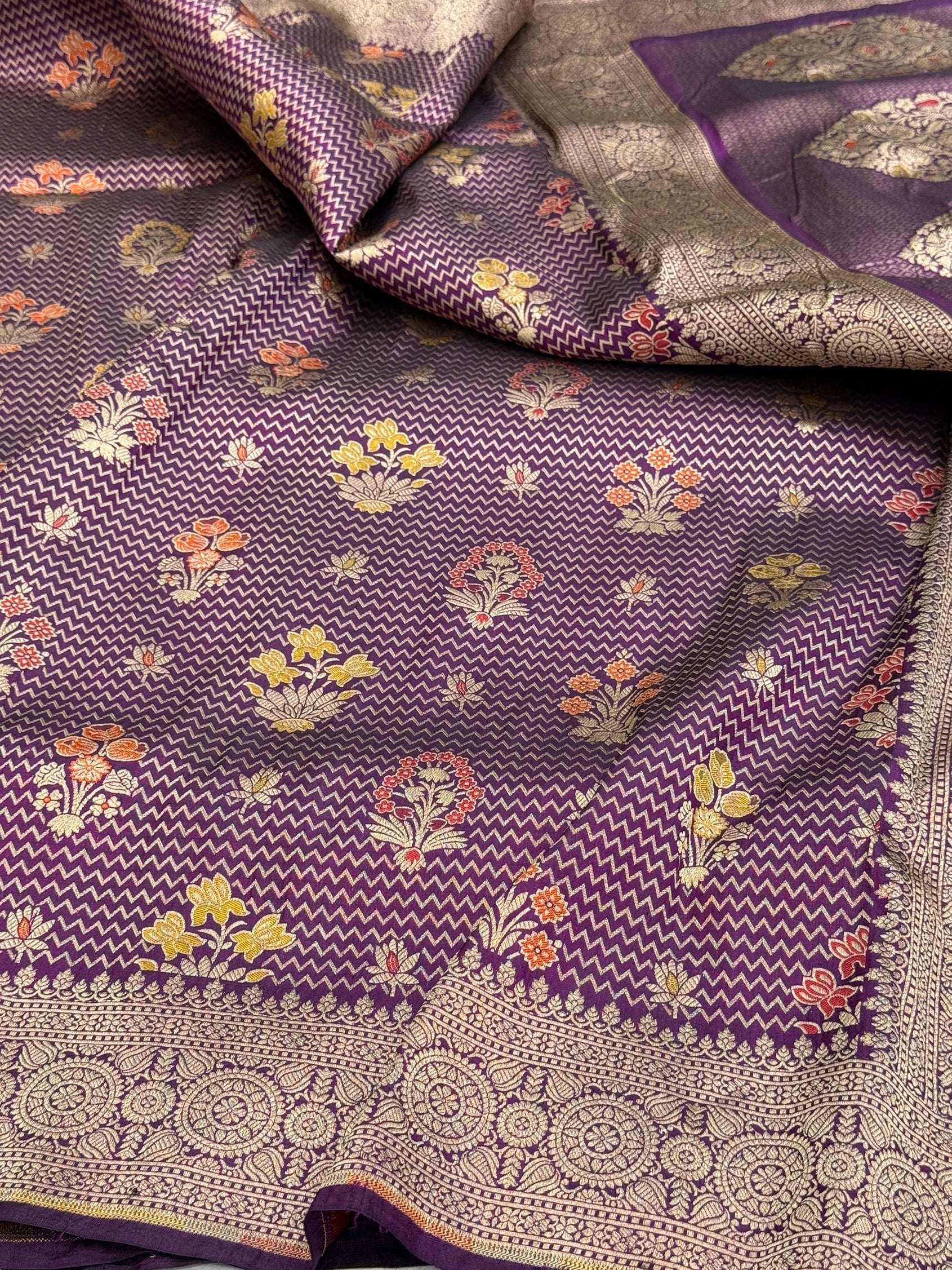 Banarasi Minakari Pure Katan Silk Brocade Saree – Rich Traditional Brocade Weave - Image 12