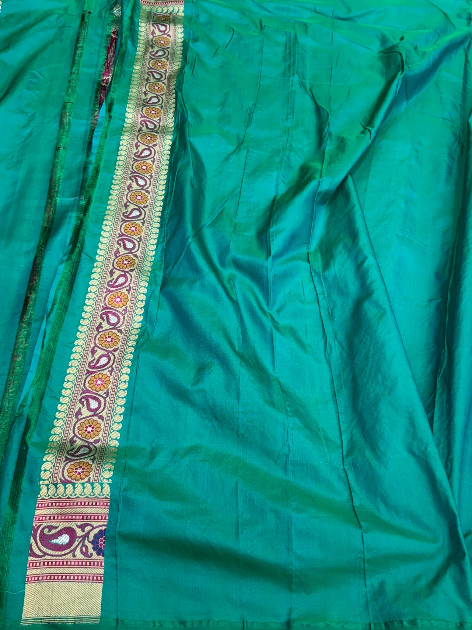 Banarasi Minakari Pure Silk Brocade Saree | 100% Pure Katan Silk with Intricate Brocade Design - Image 2
