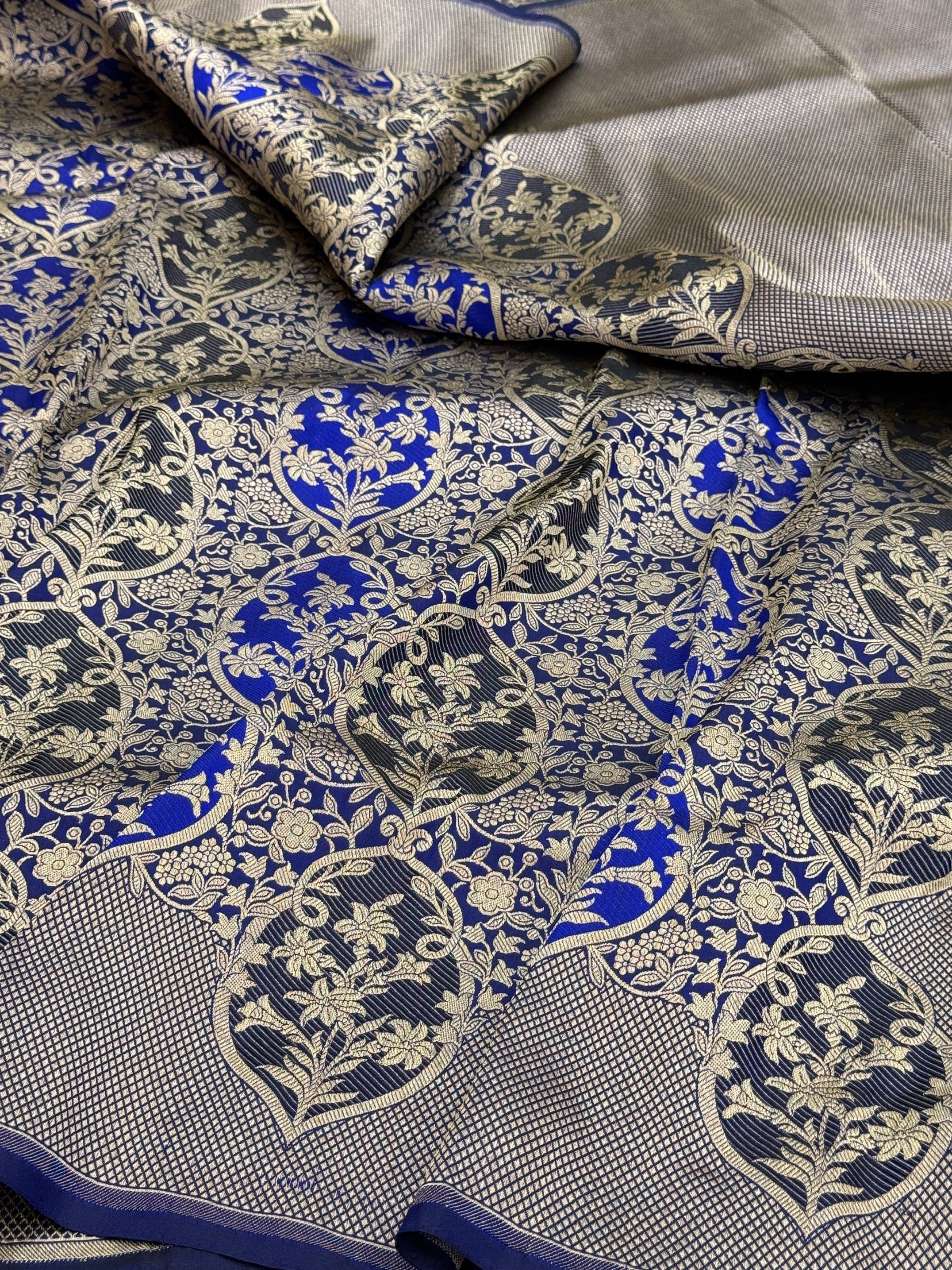 Banarasi Minakari Pure Silk Brocade Saree | 100% Pure Katan Silk Handwoven in Banaras - Image 24