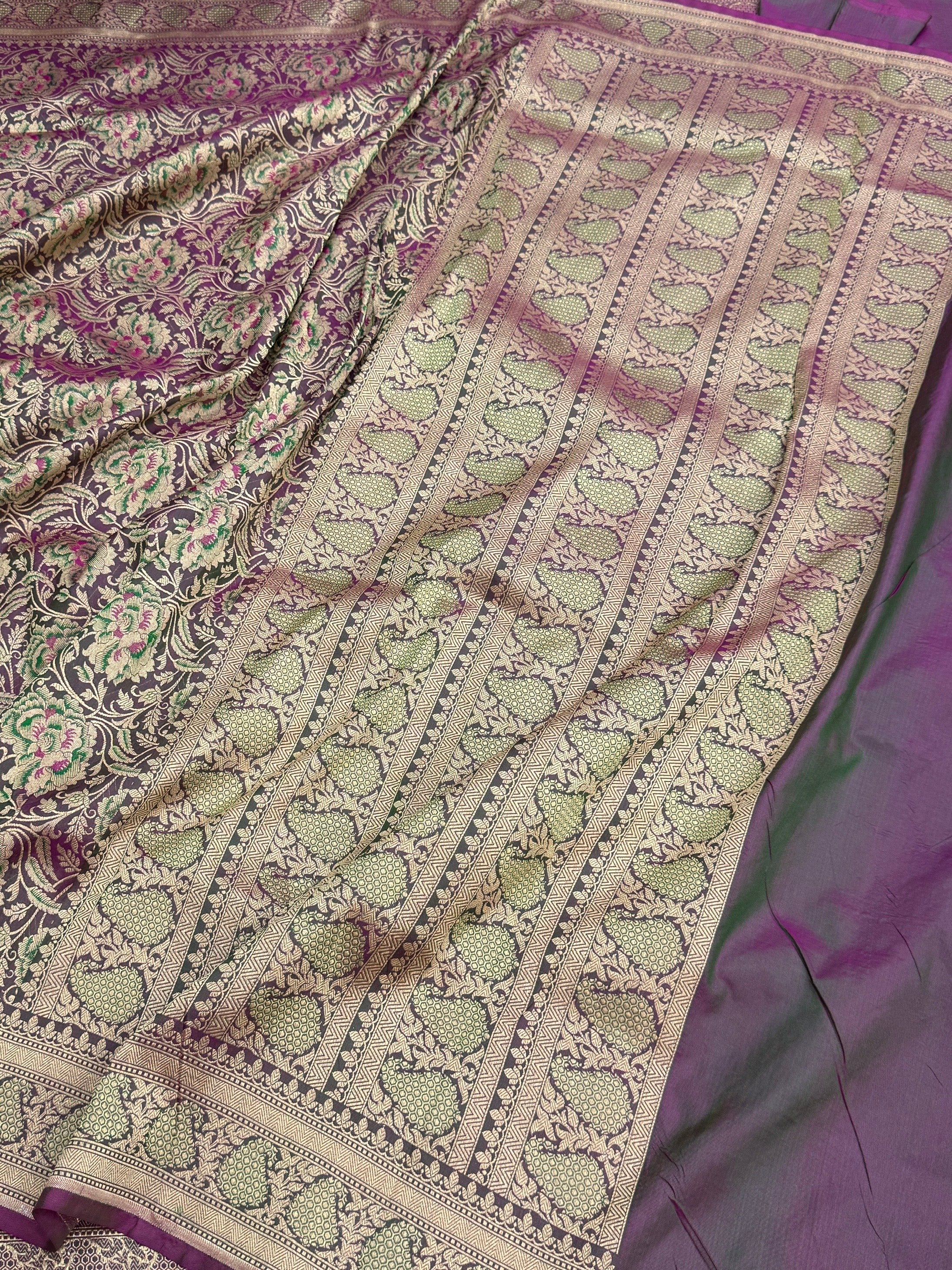 Banarasi Minakari Pure Silk Brocade Saree – Katan Silk with Intricate Minakari & Rich Brocade Weave - Image 6