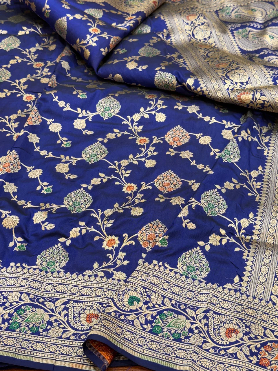 Banarasi Minakari Pure Katan Silk Saree | Pure Silk | Minakari Work | Cutwork Technique | Banarasi Katan Silk Saree - Image 5