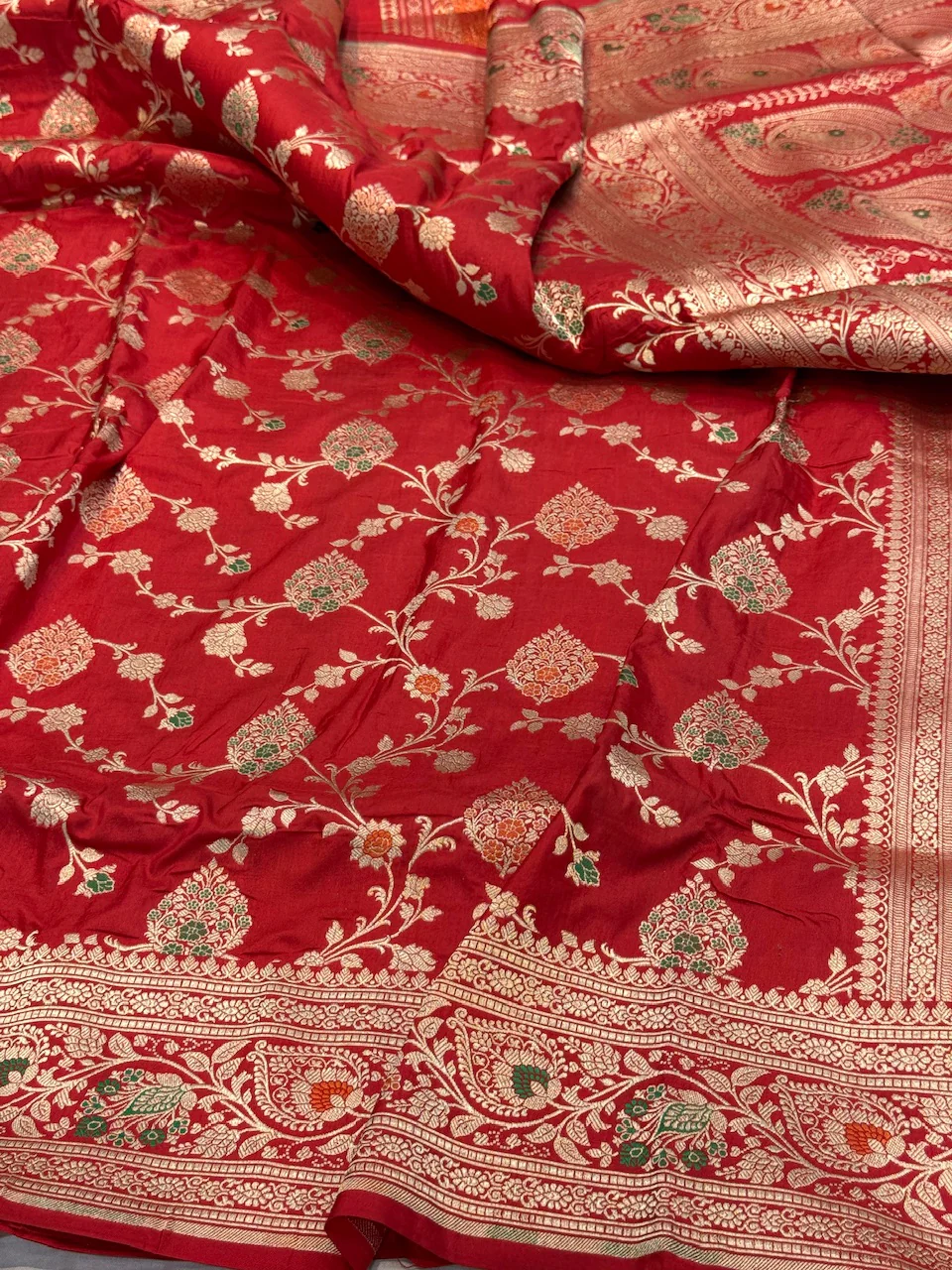 Banarasi Minakari Pure Katan Silk Saree | Pure Silk | Minakari Work | Cutwork Technique | Banarasi Katan Silk Saree - Image 8