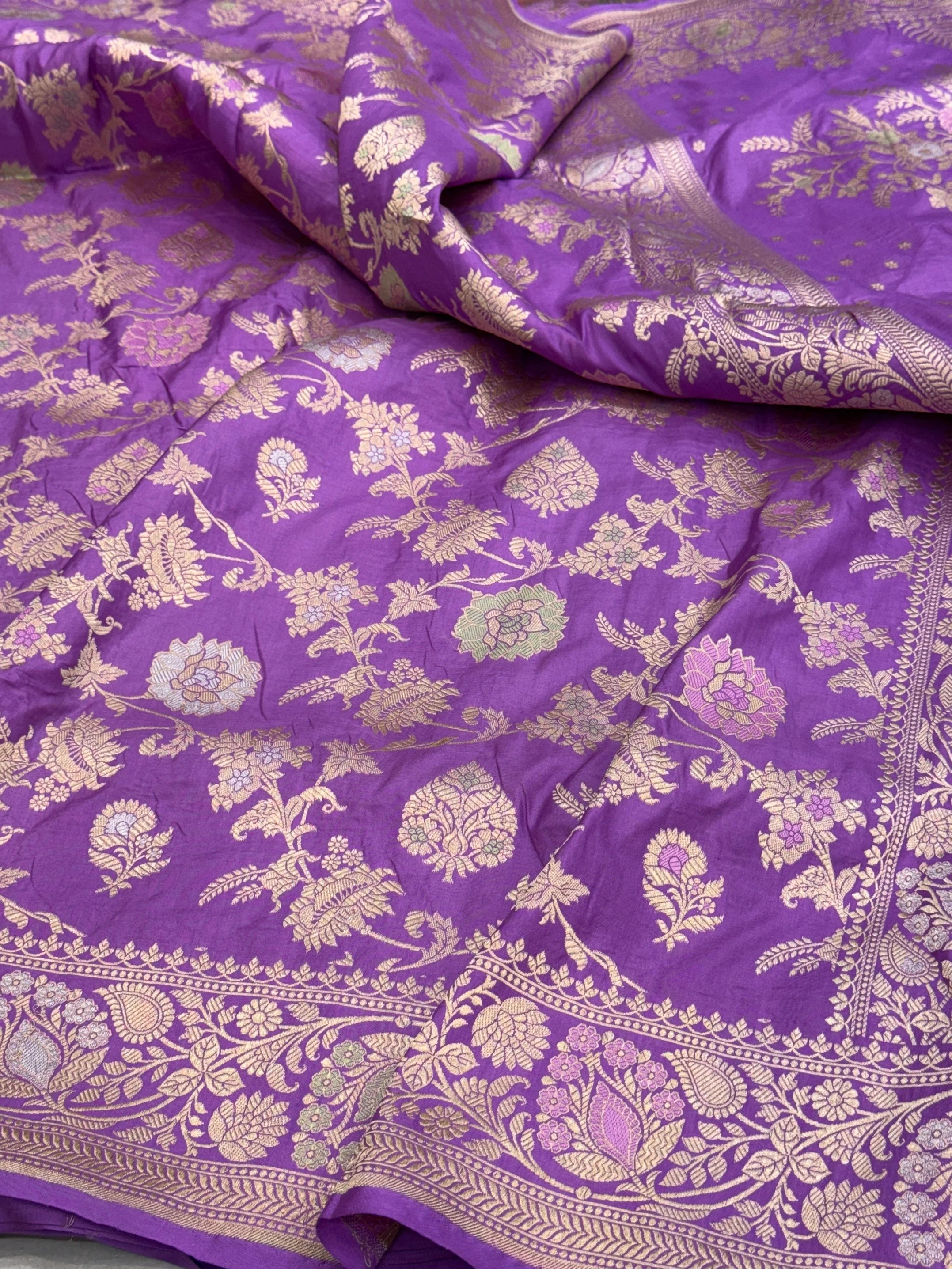 Banarasi Minakari Pure Katan Silk Saree | Pure Silk | Minakari Work | Cutwork Technique | Banarasi Katan Silk Saree - Image 4