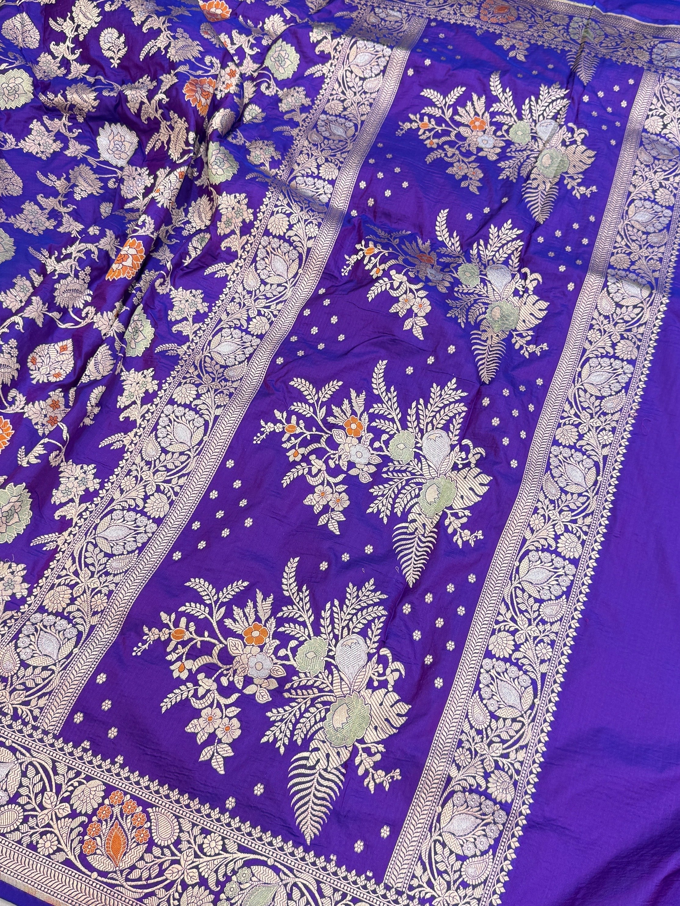 Banarasi Minakari Pure Katan Silk Saree | Pure Silk | Minakari Work | Cutwork Technique | Banarasi Katan Silk Saree - Image 9