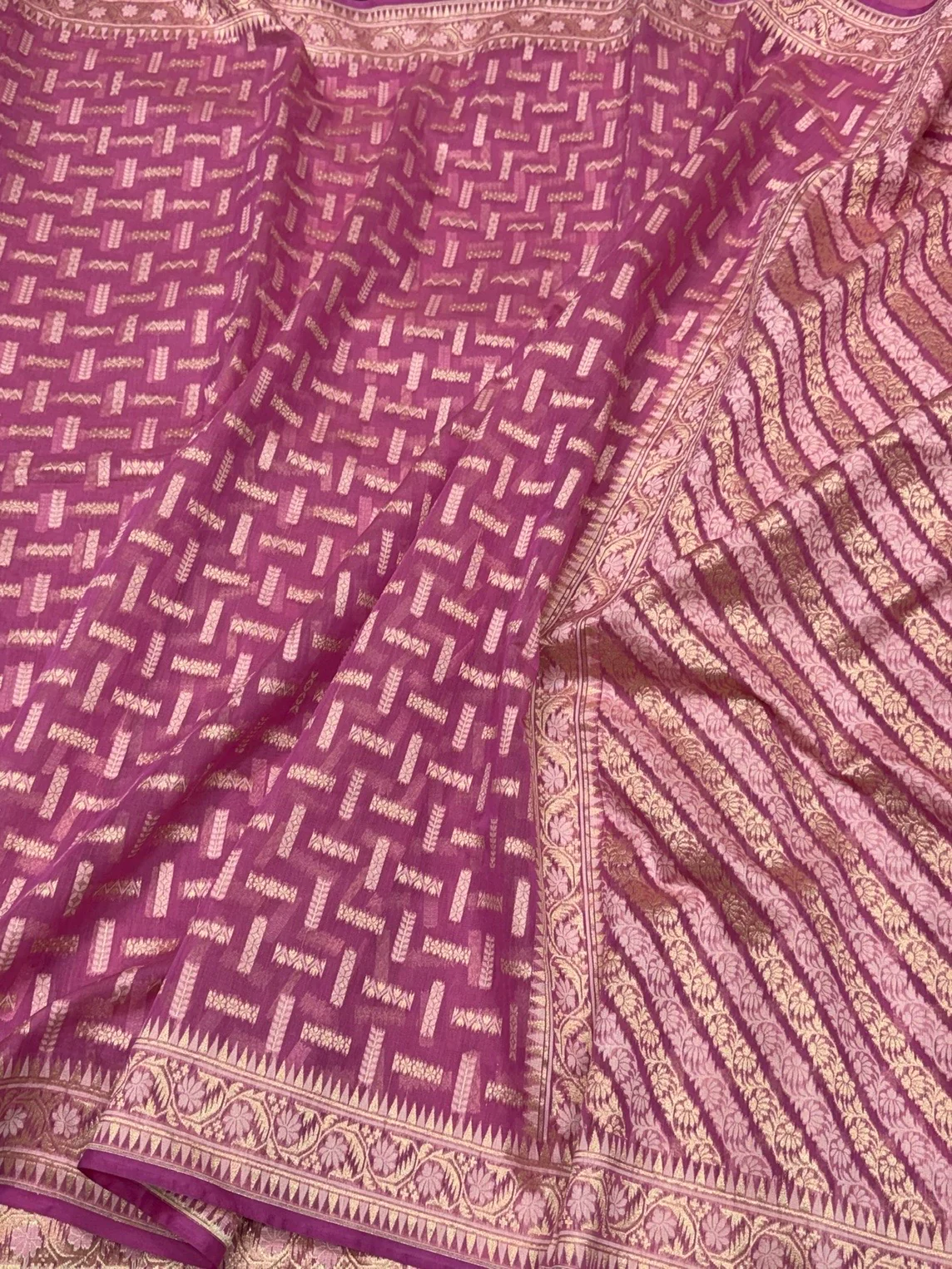 Banarasi Pure Kora Cotton Saree - Image 6