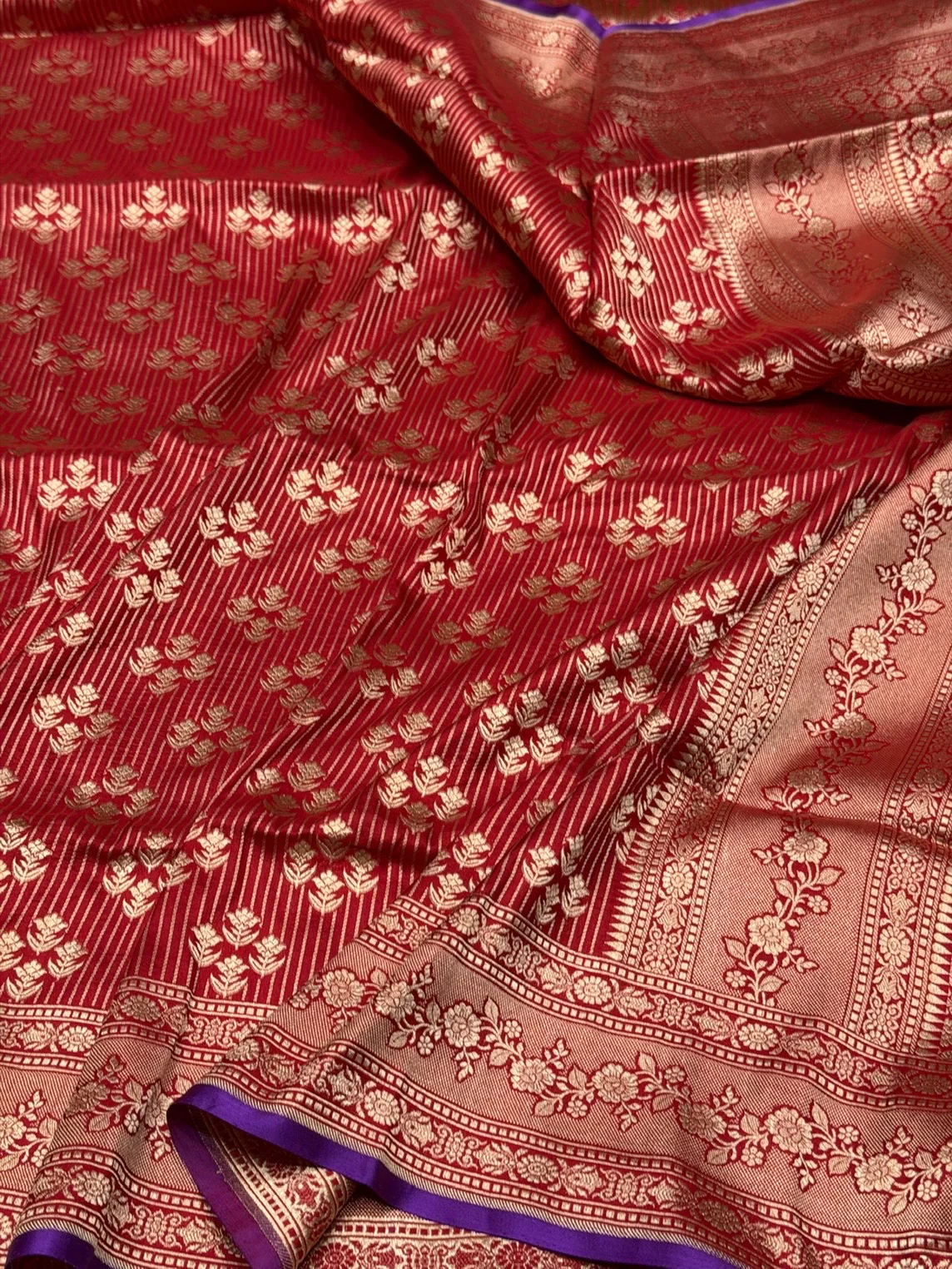 Banarasi Pure Katan Silk Saree | Pure Silk | Cutwork Technique | Banarasi Katan Silk Saree - Image 9