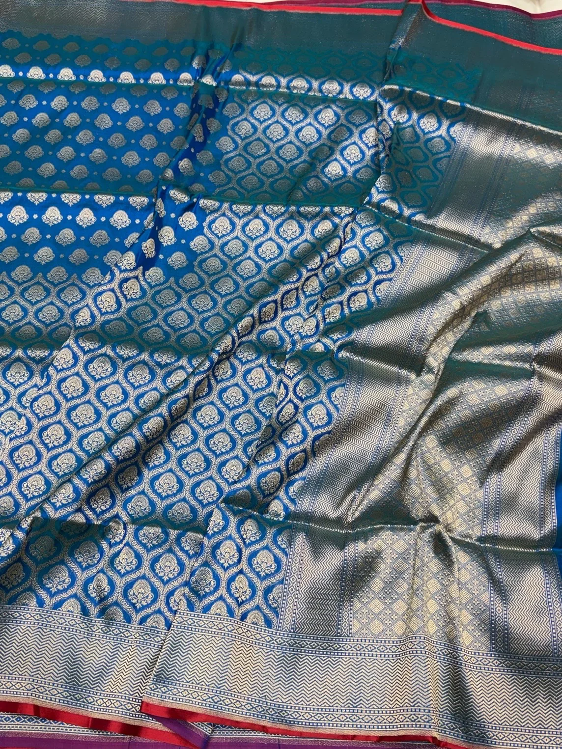 Banarasi Pure Katan Silk Saree | Pure Silk | Cutwork Technique | Banarasi Katan Silk Saree - Image 3
