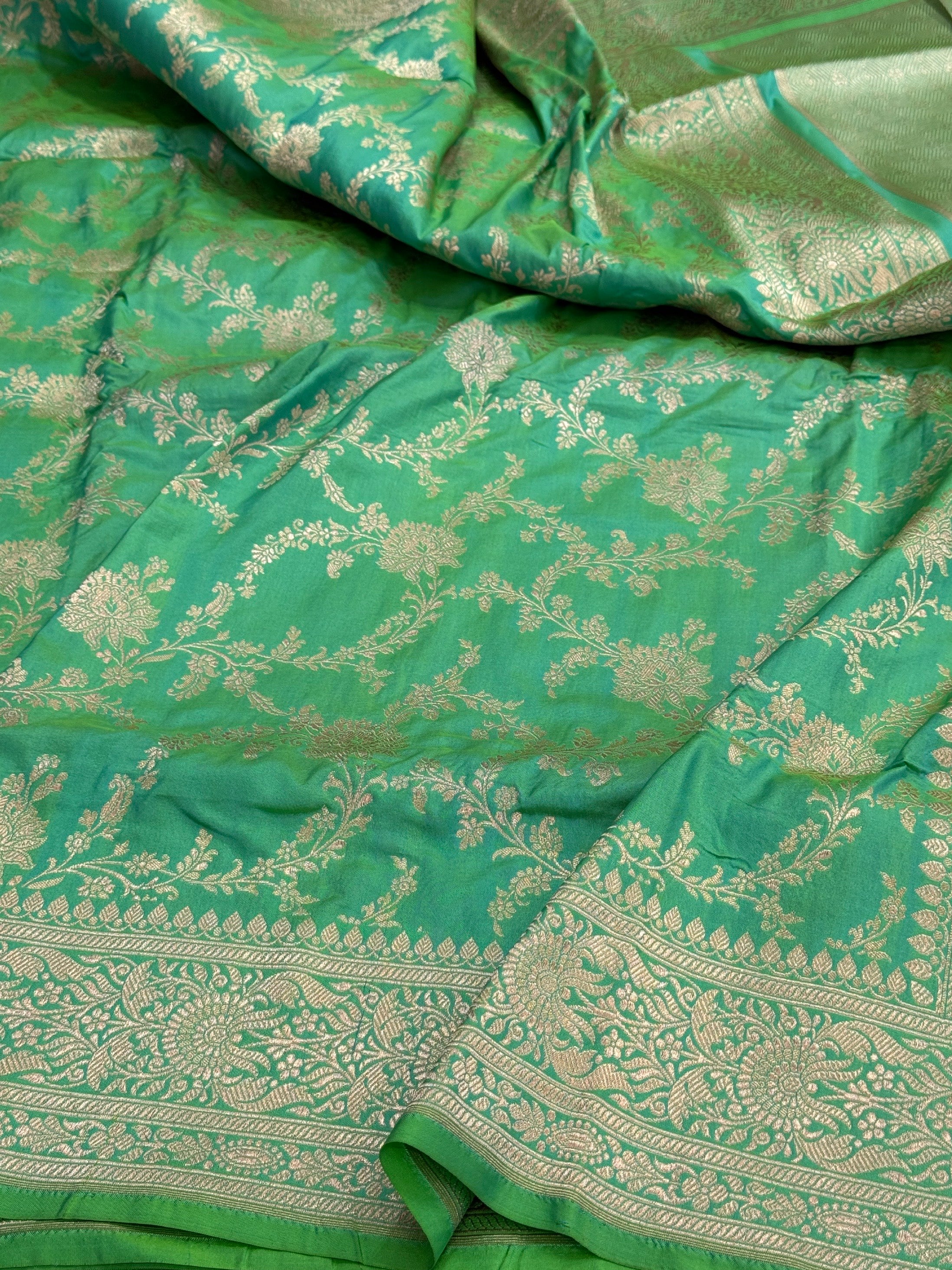 Banarasi Pure Katan Silk Saree | Pure Silk | Cutwork Technique | Banarasi Katan Silk Saree - Image 7