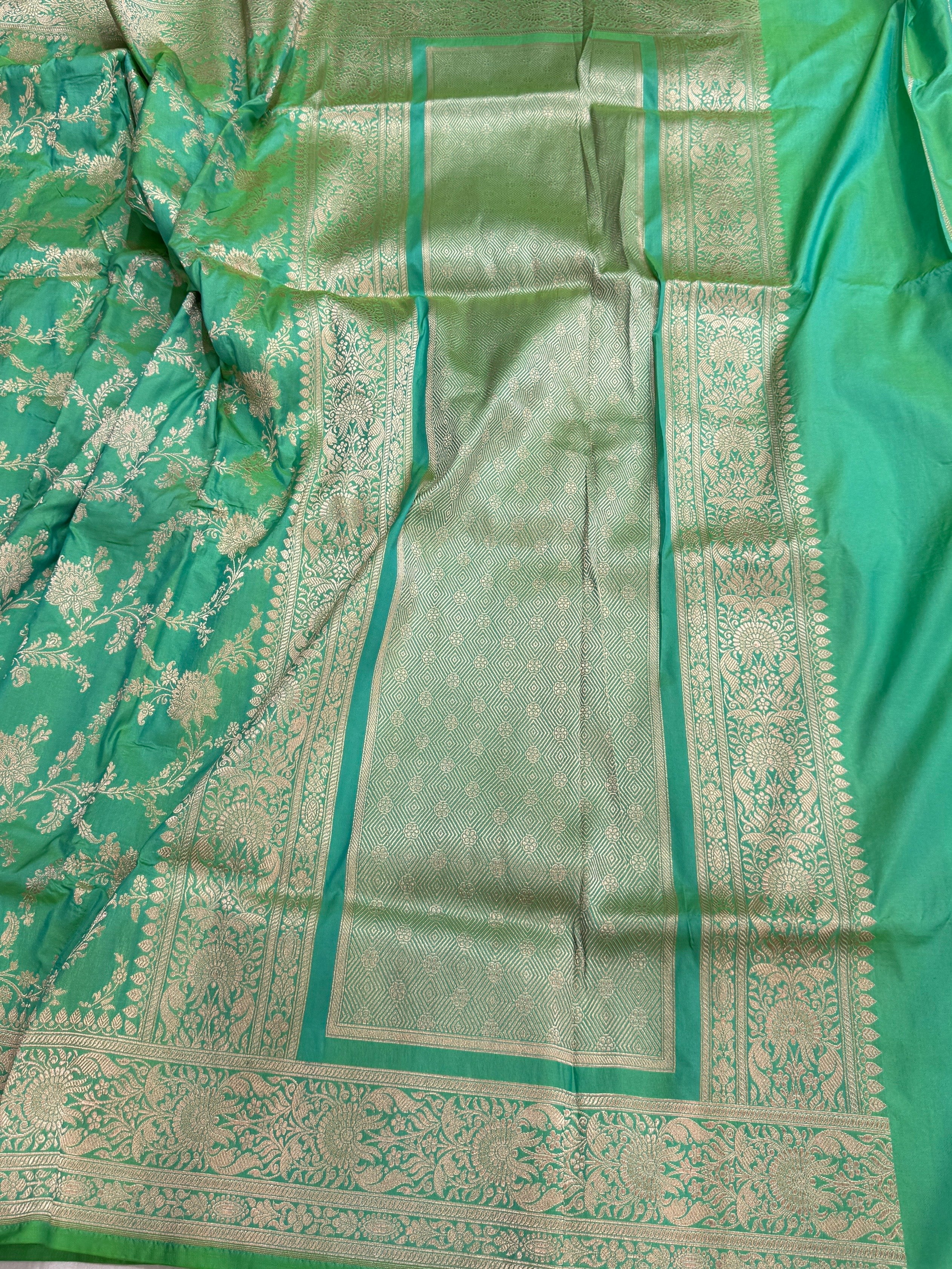 Banarasi Pure Katan Silk Saree | Pure Silk | Cutwork Technique | Banarasi Katan Silk Saree - Image 9
