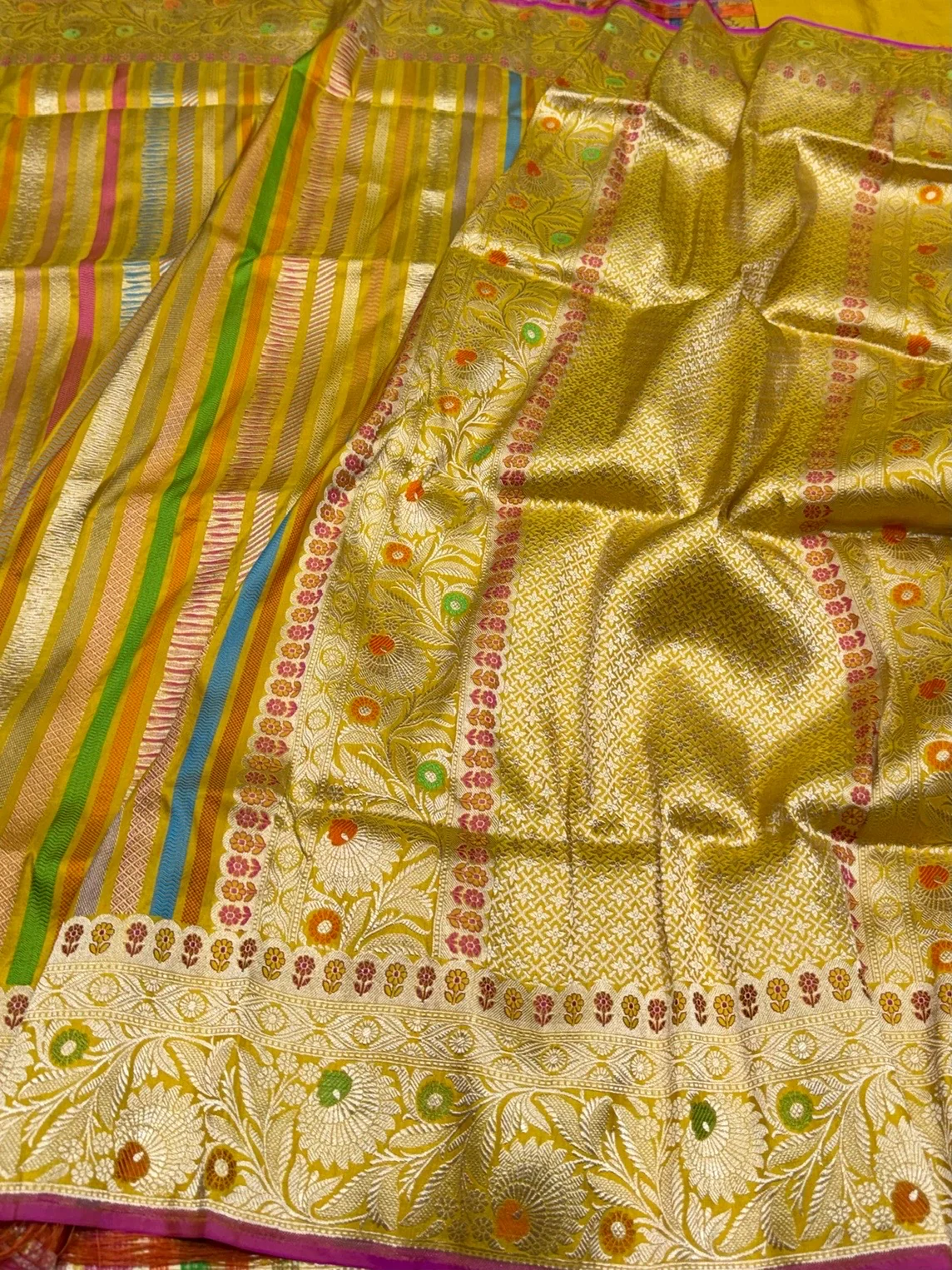 Multicolour Banarasi Pure Silk Saree - Image 7