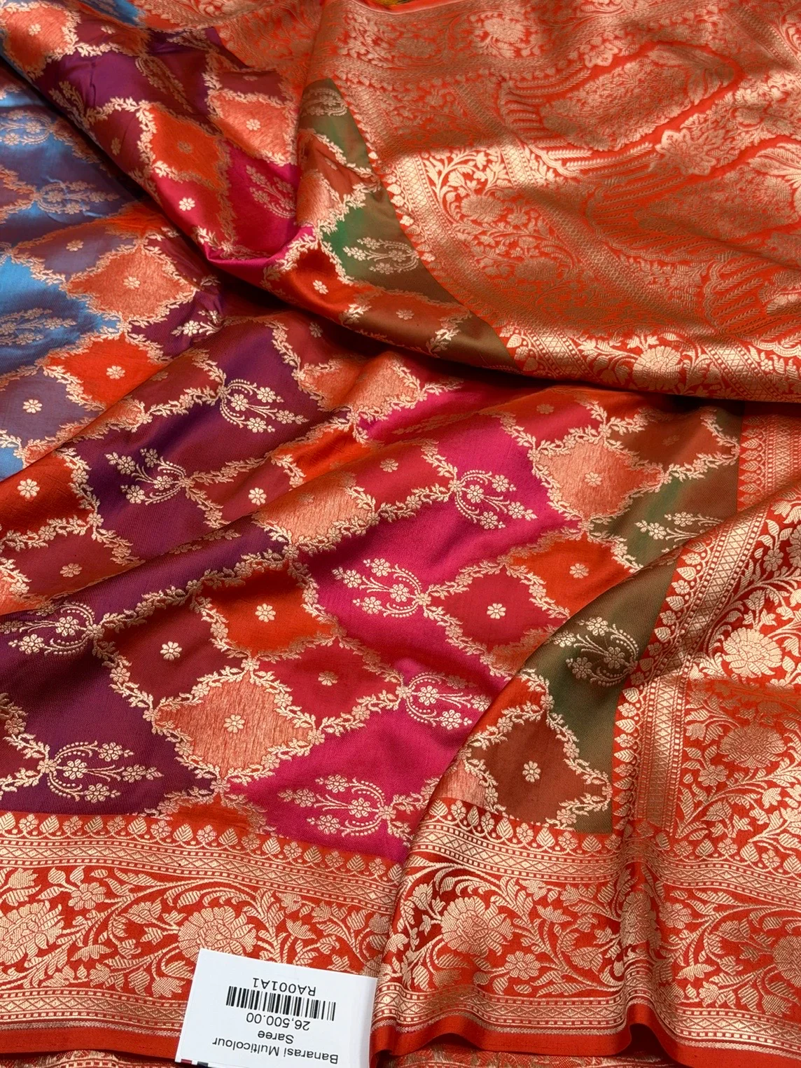 Multicolour Banarasi Pure Silk Saree