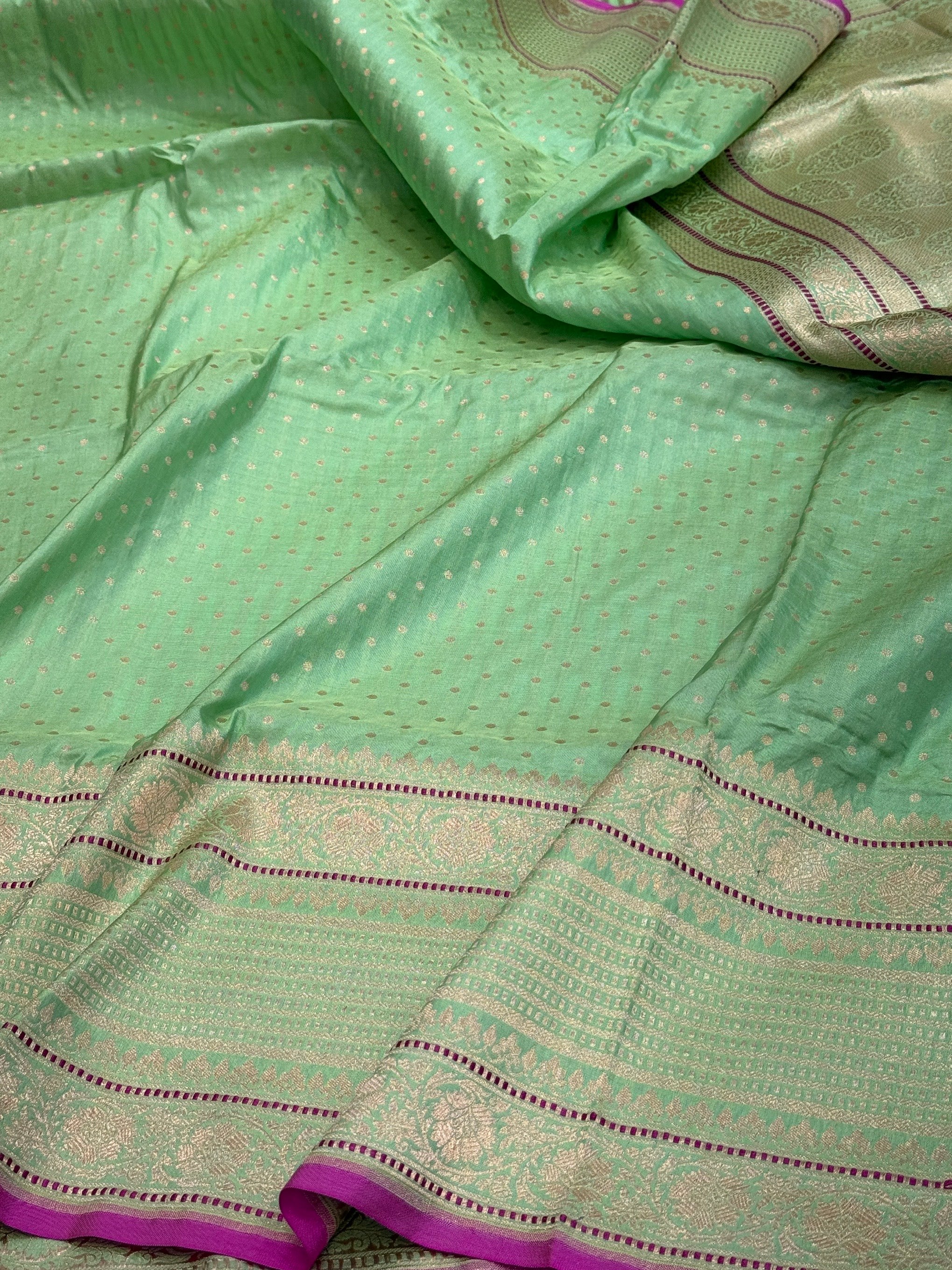 Banarasi Pure Katan Silk Saree | Pure Silk | Cutwork Technique | Banarasi Katan Silk Saree - Image 12
