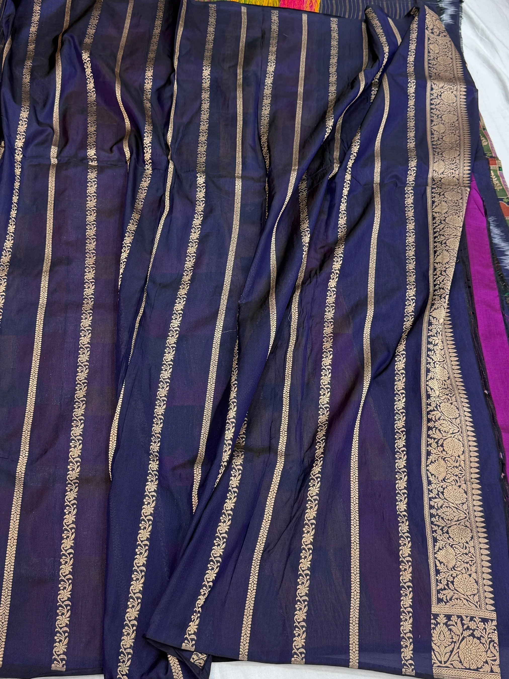 Multicolour Banarasi Pure Silk Saree – Cutwork Weave in 100% Pure Katan Silk - Image 17