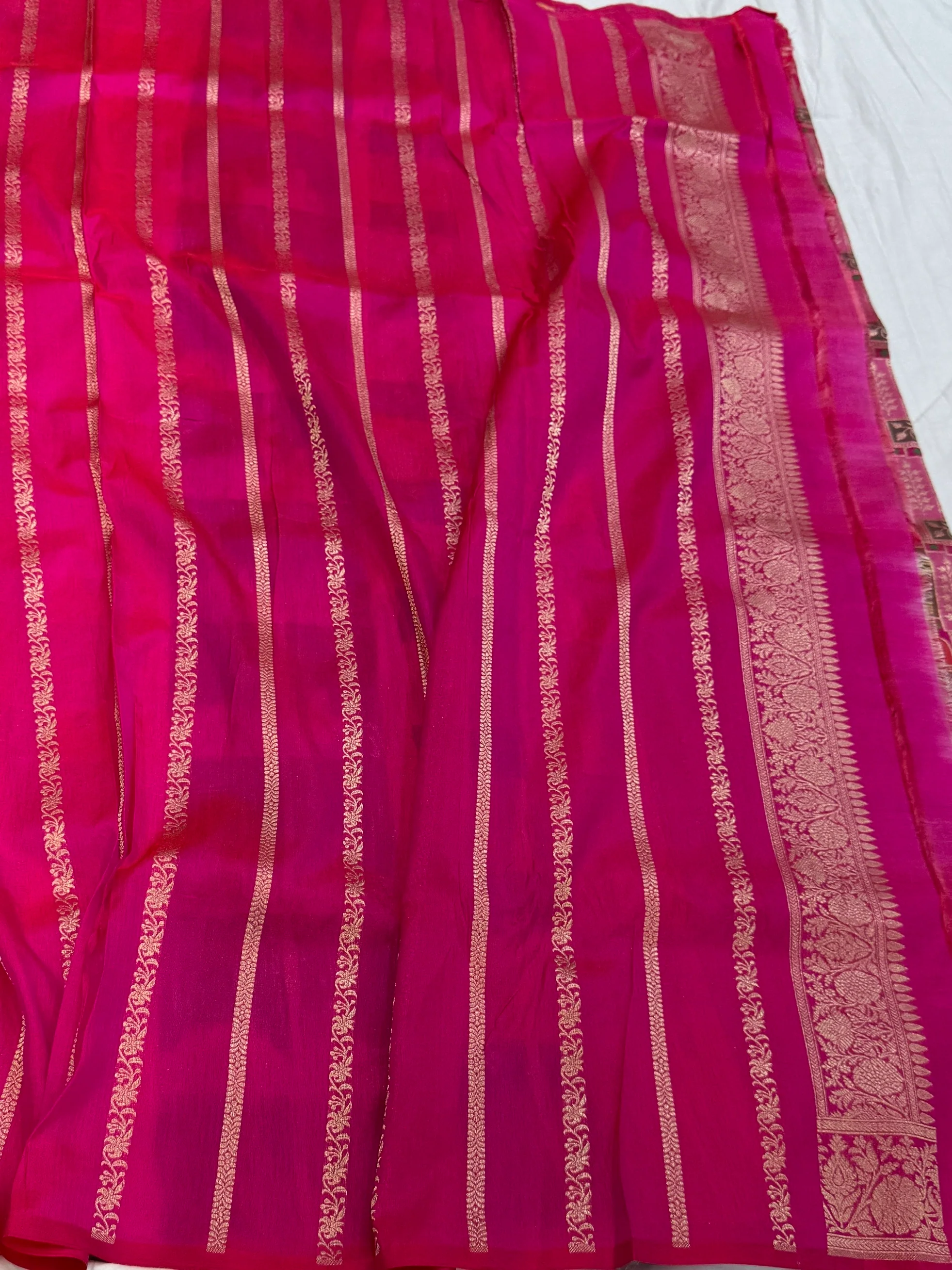 Multicolour Banarasi Pure Silk Saree – Cutwork Weave in 100% Pure Katan Silk - Image 8
