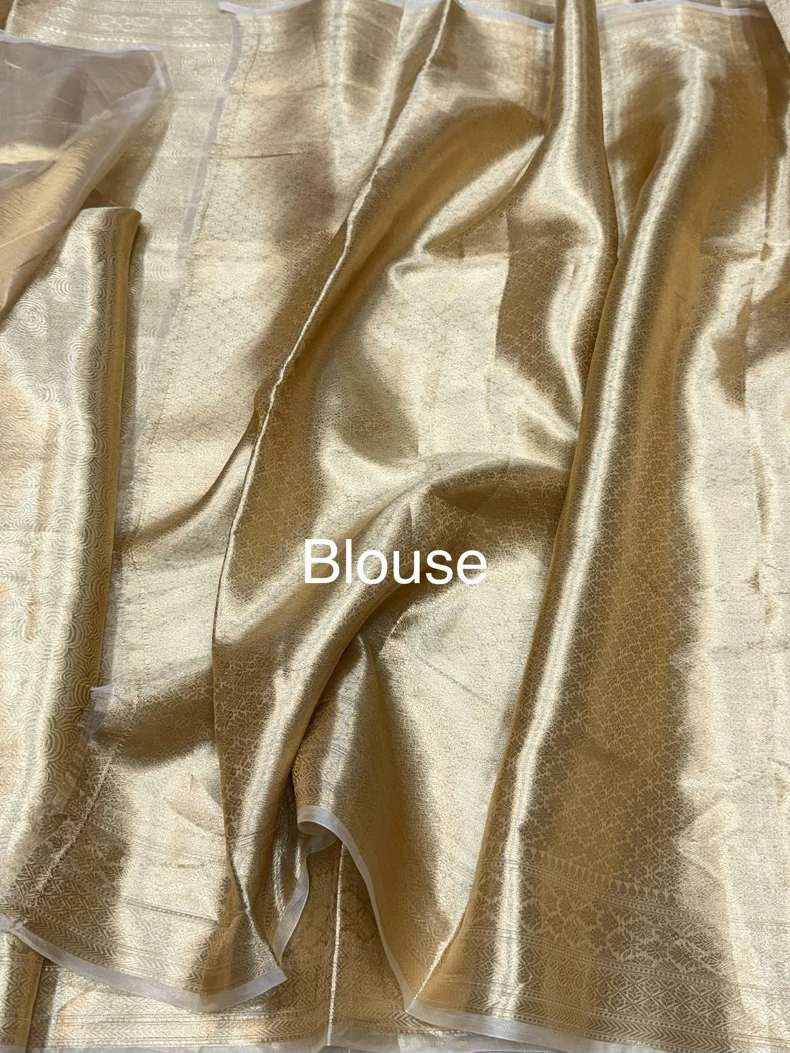 Gold Banarasi Pure Tissue Brocade Silk Saree – Festive & Wedding Saree - Image 2