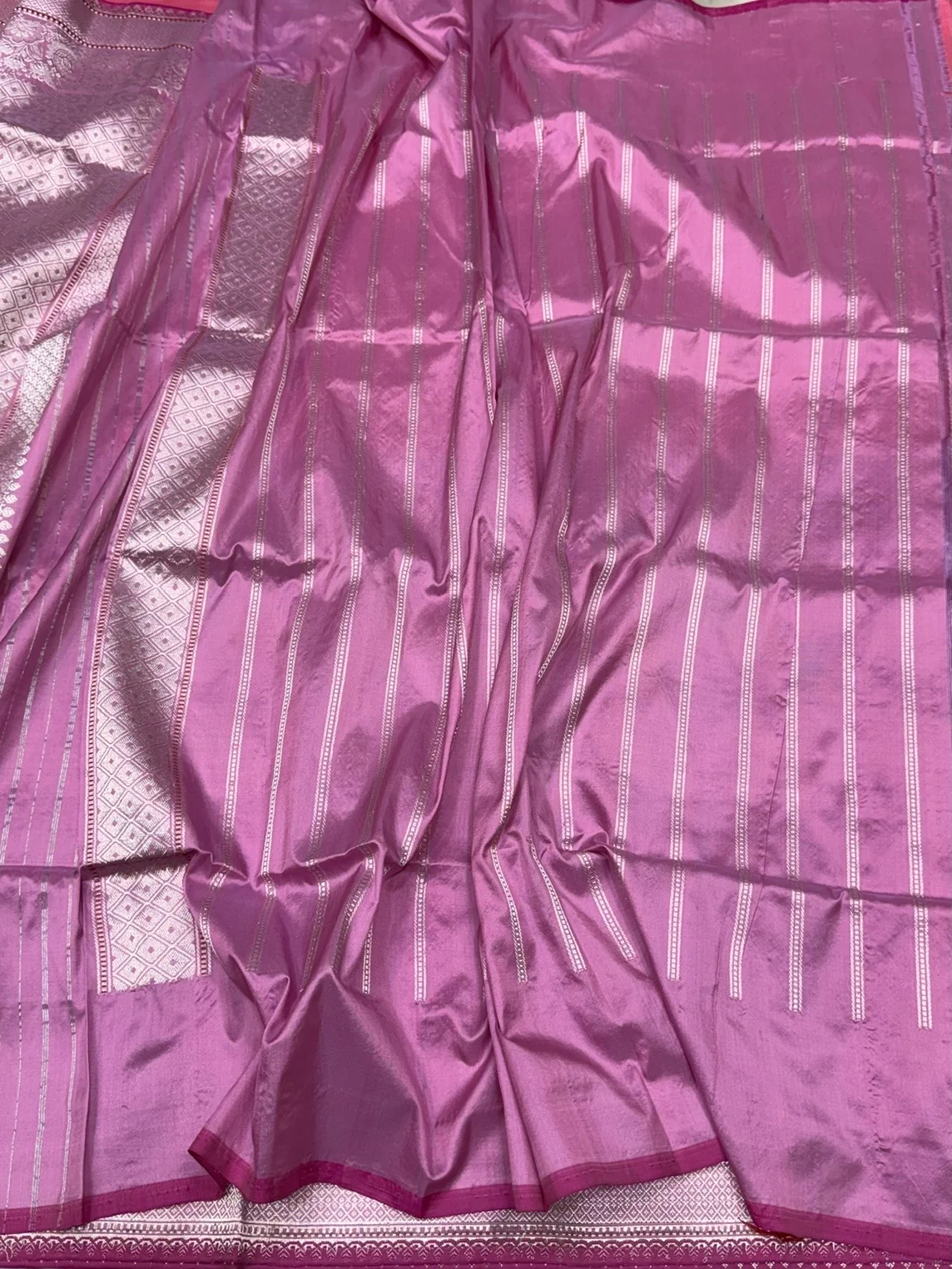 Peach Handwoven Banarasi Pure Silk Saree - Image 2
