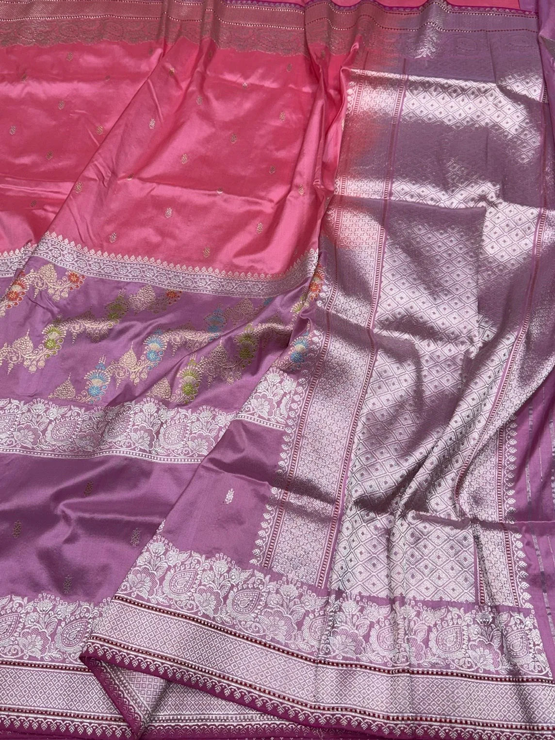Peach Handwoven Banarasi Pure Silk Saree - Image 3