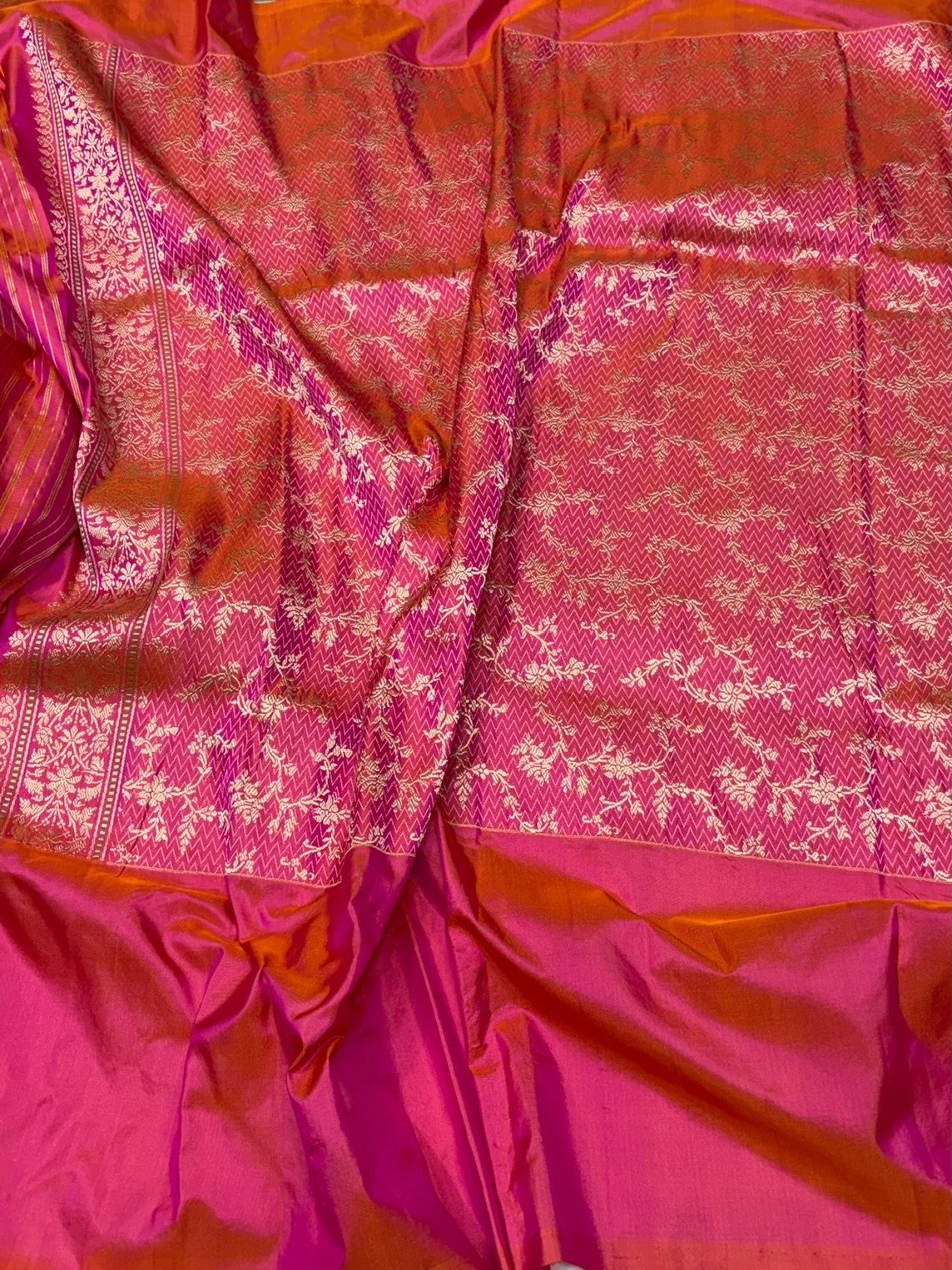 Sky Blue Handwoven Pure Banarasi Ektara Silk Saree - Image 2