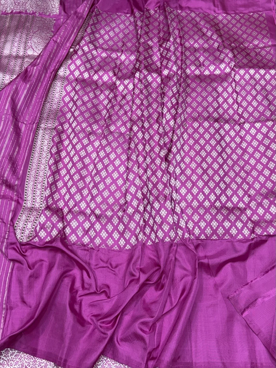 Dusty Rose Pink Handwoven Pure Banarasi Ektara Silk Saree – Kadwa Iktara Weave, Pure Mulberry Silk - Image 2