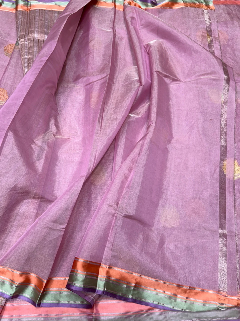 Baby Pink Handwoven Pure Banarasi Ektara Tissue Silk Saree - Image 2