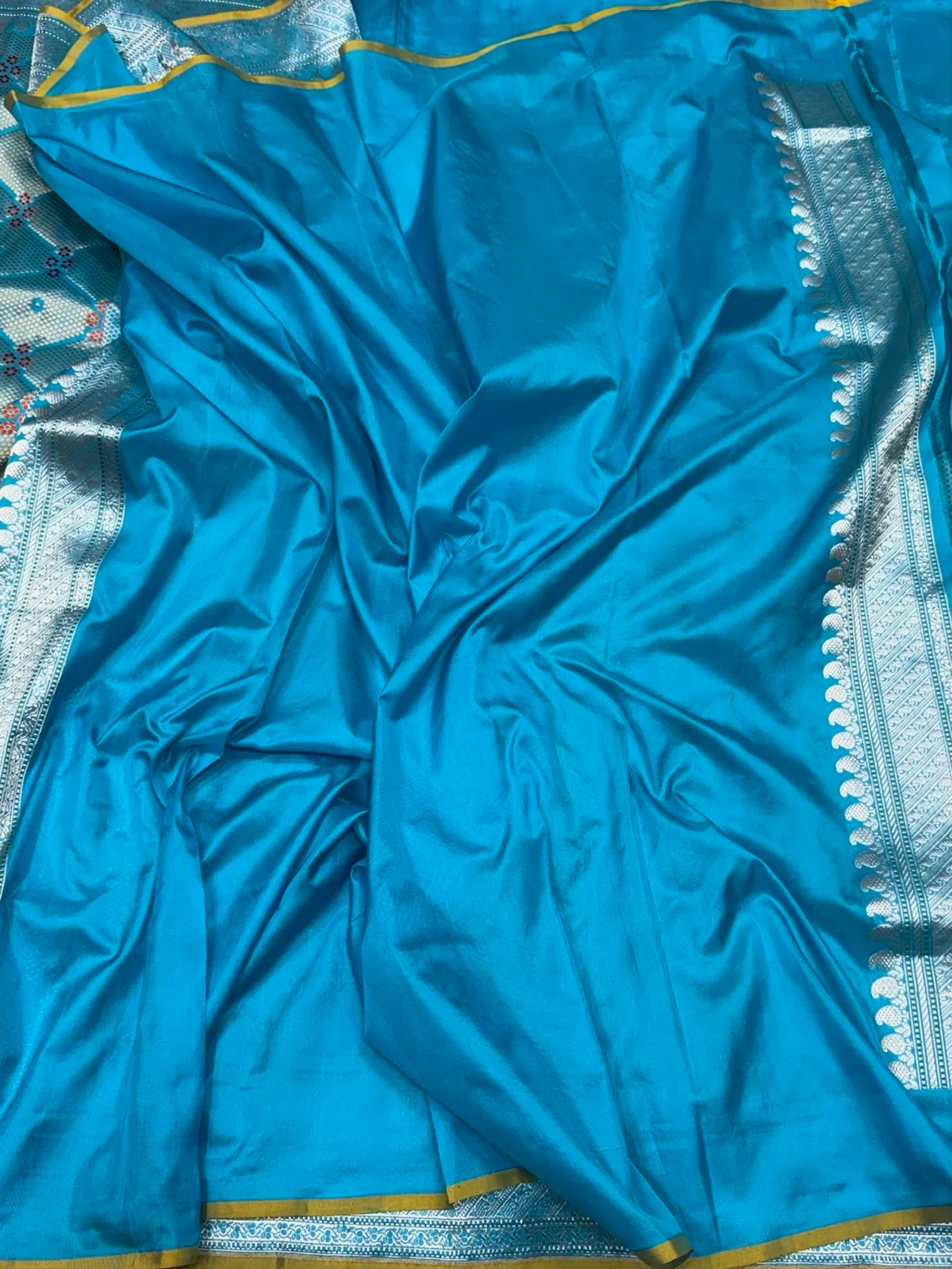 Sky Blue Handwoven Pure Banarasi Kimkhab Silk Brocade Saree – Luxury Banarasi Brocade - Image 2