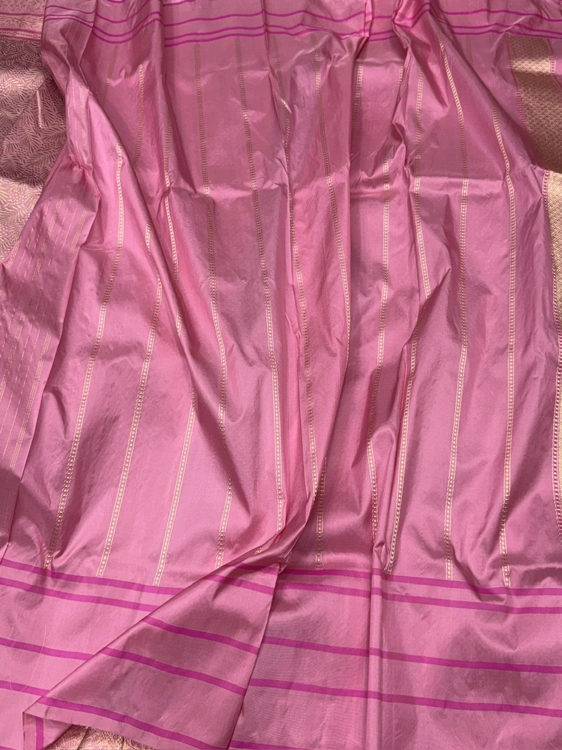 Baby Pink Handwoven Pure Banarasi Silk Saree - Image 2