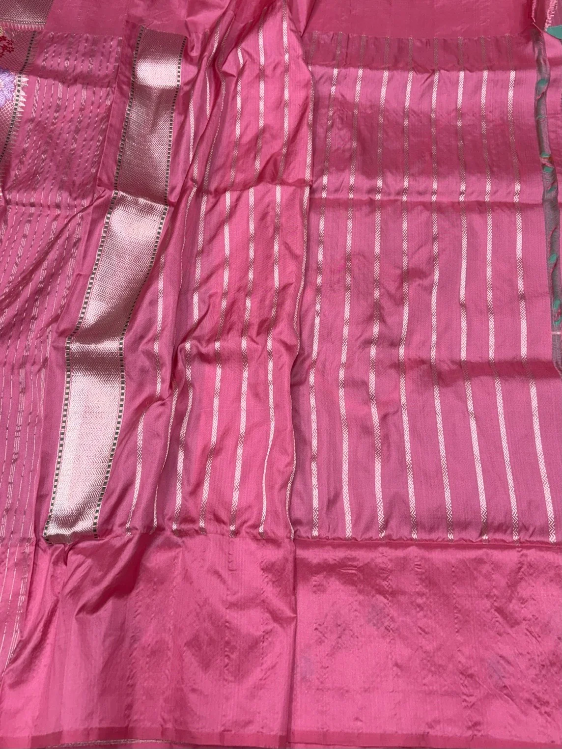 Sea Green Handwoven Pure Organza Silk Saree - Image 2