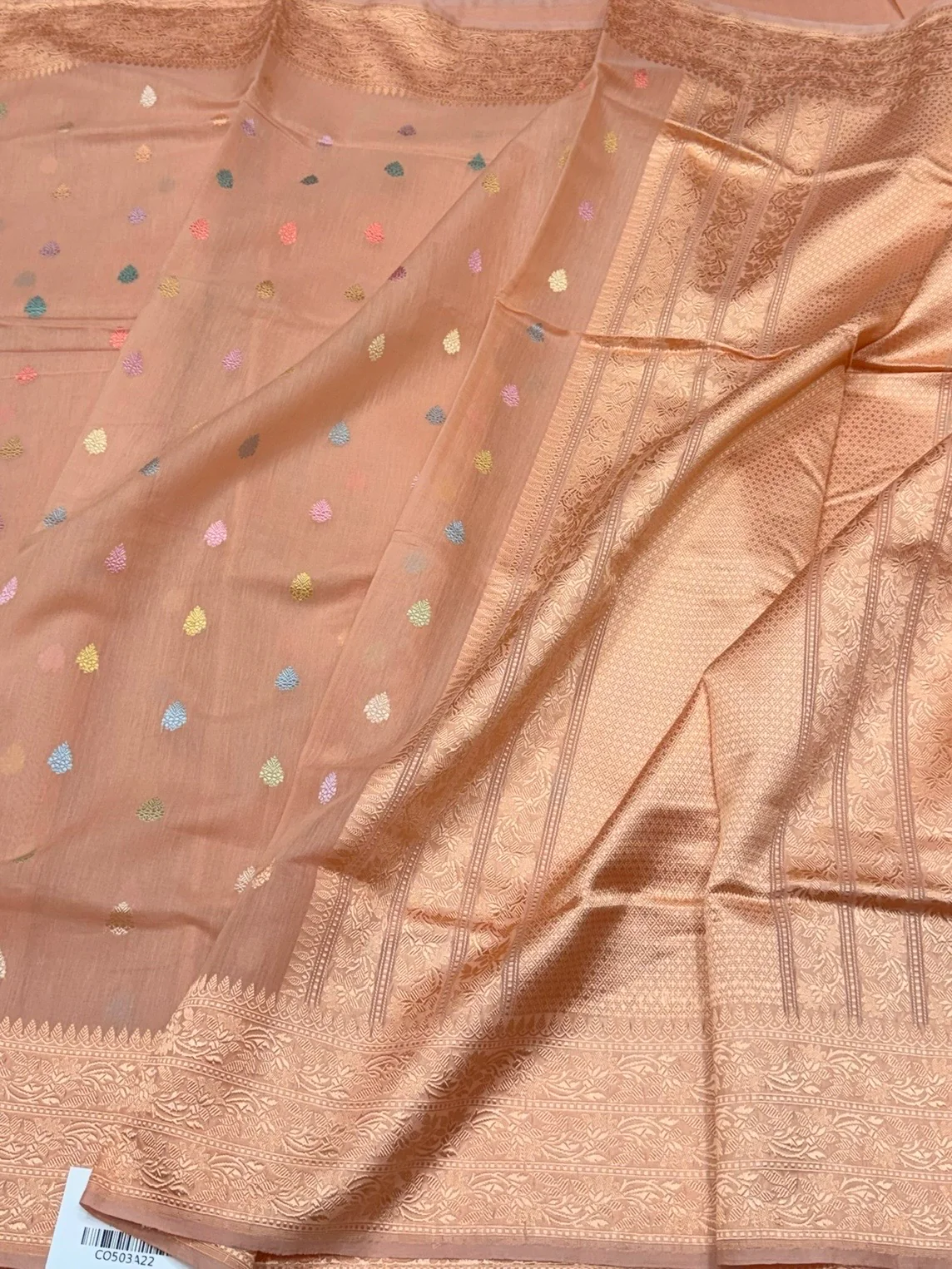 Handwoven Pure Banarasi Cotton Saree - Image 6