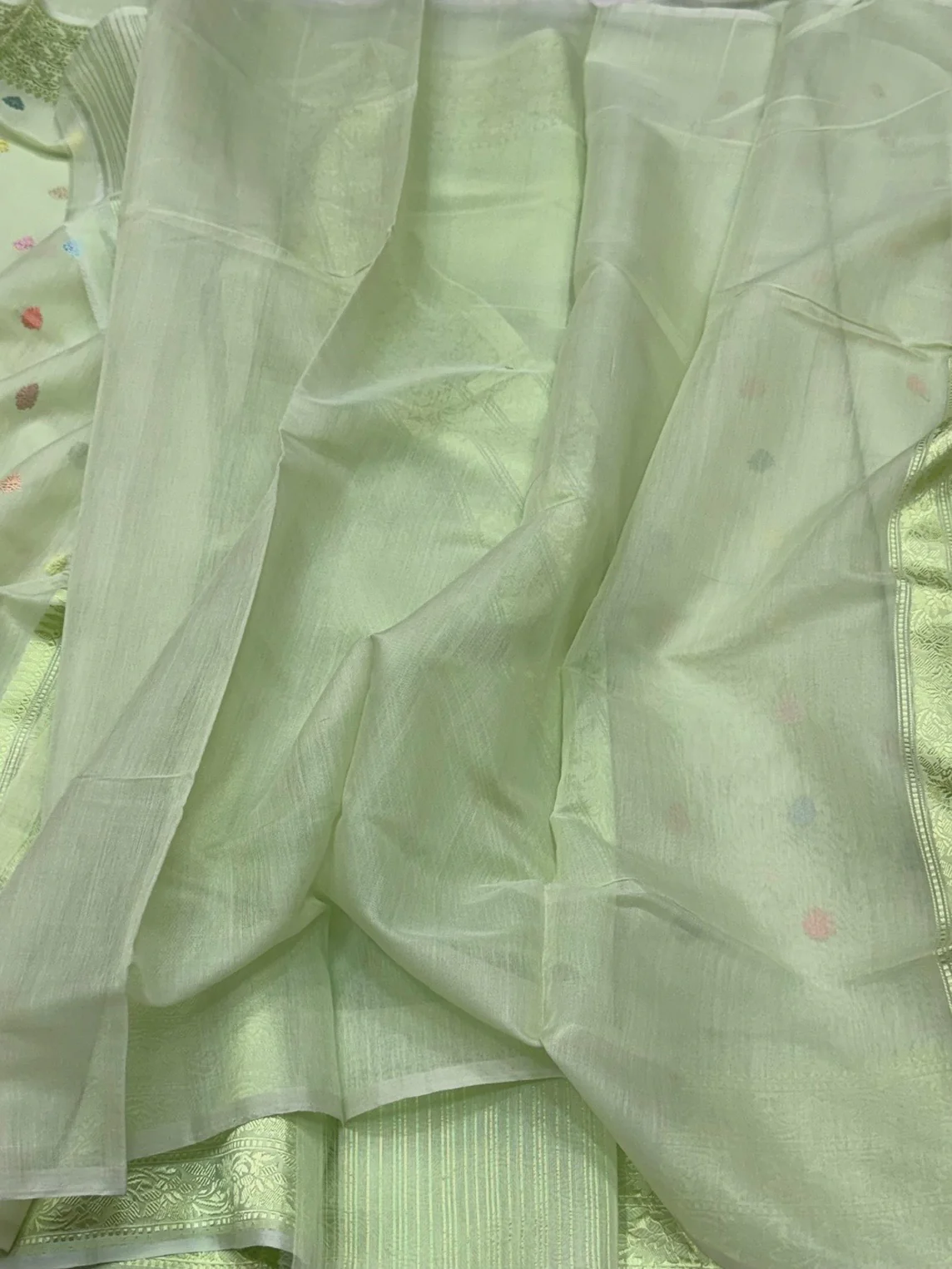 Handwoven Pure Banarasi Cotton Saree - Image 9