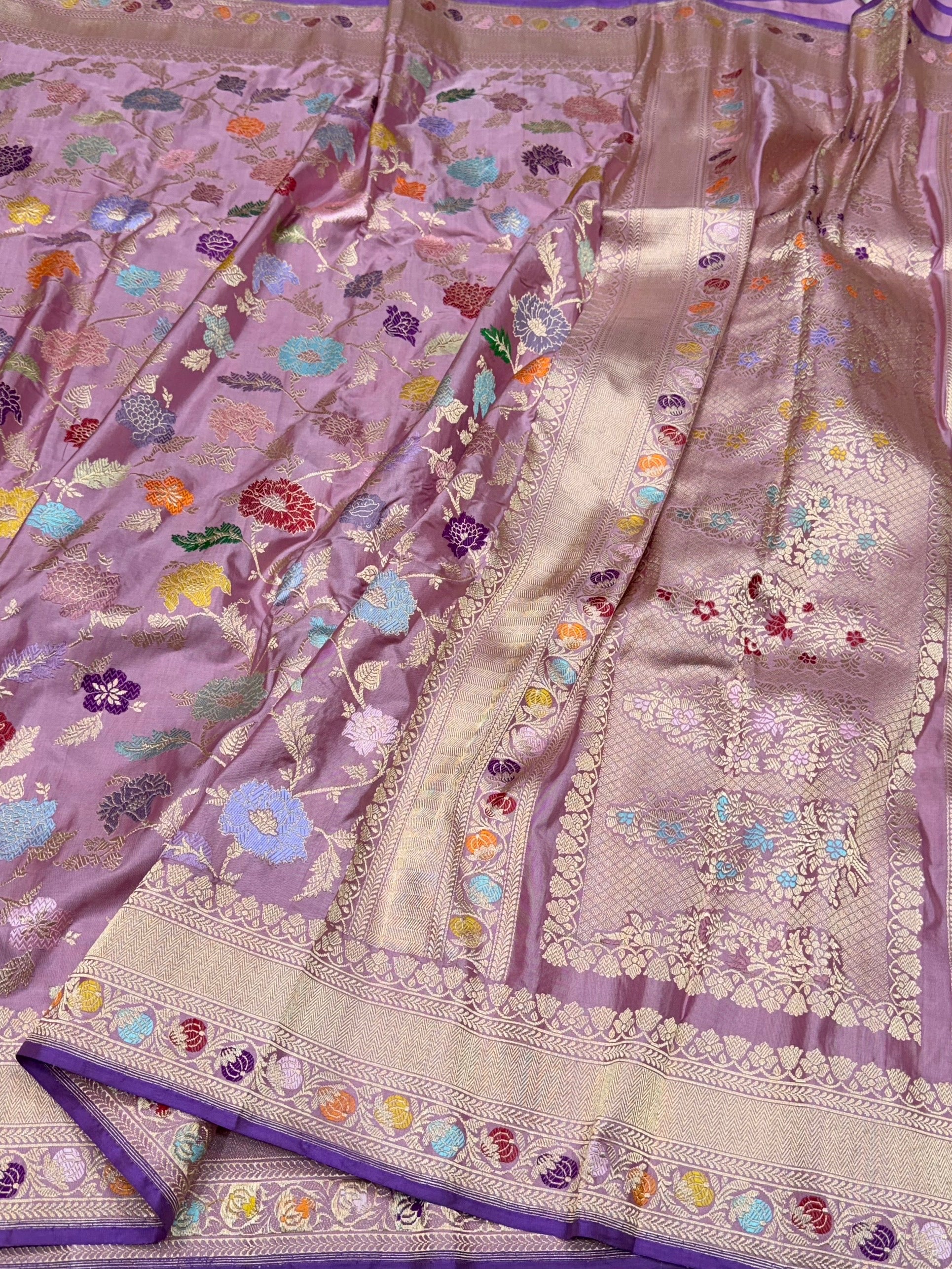 Gajiri Pink Handwoven Pure Banarasi Silk Saree – Kadwa Weave | Authentic Katan Mulberry Silk - Image 3