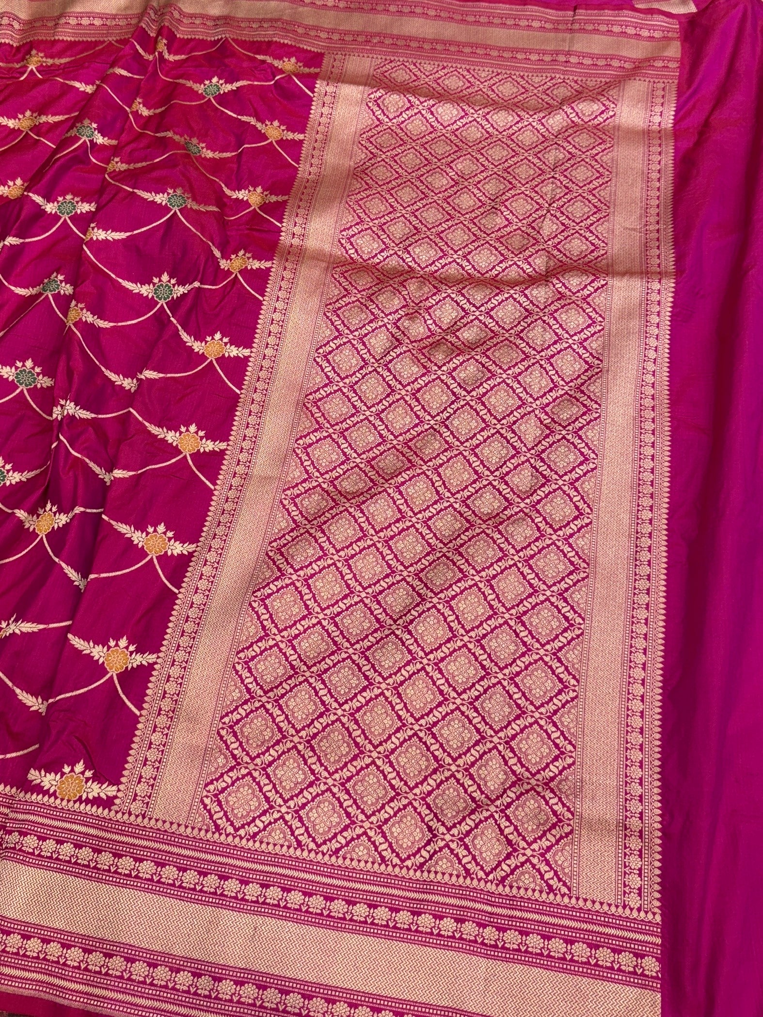 Yellow Banarasi Minakari Pure Katan Silk Saree | Pure Silk | Minakari Work | Cutwork Technique | Banarasi Katan Silk Saree - Image 10