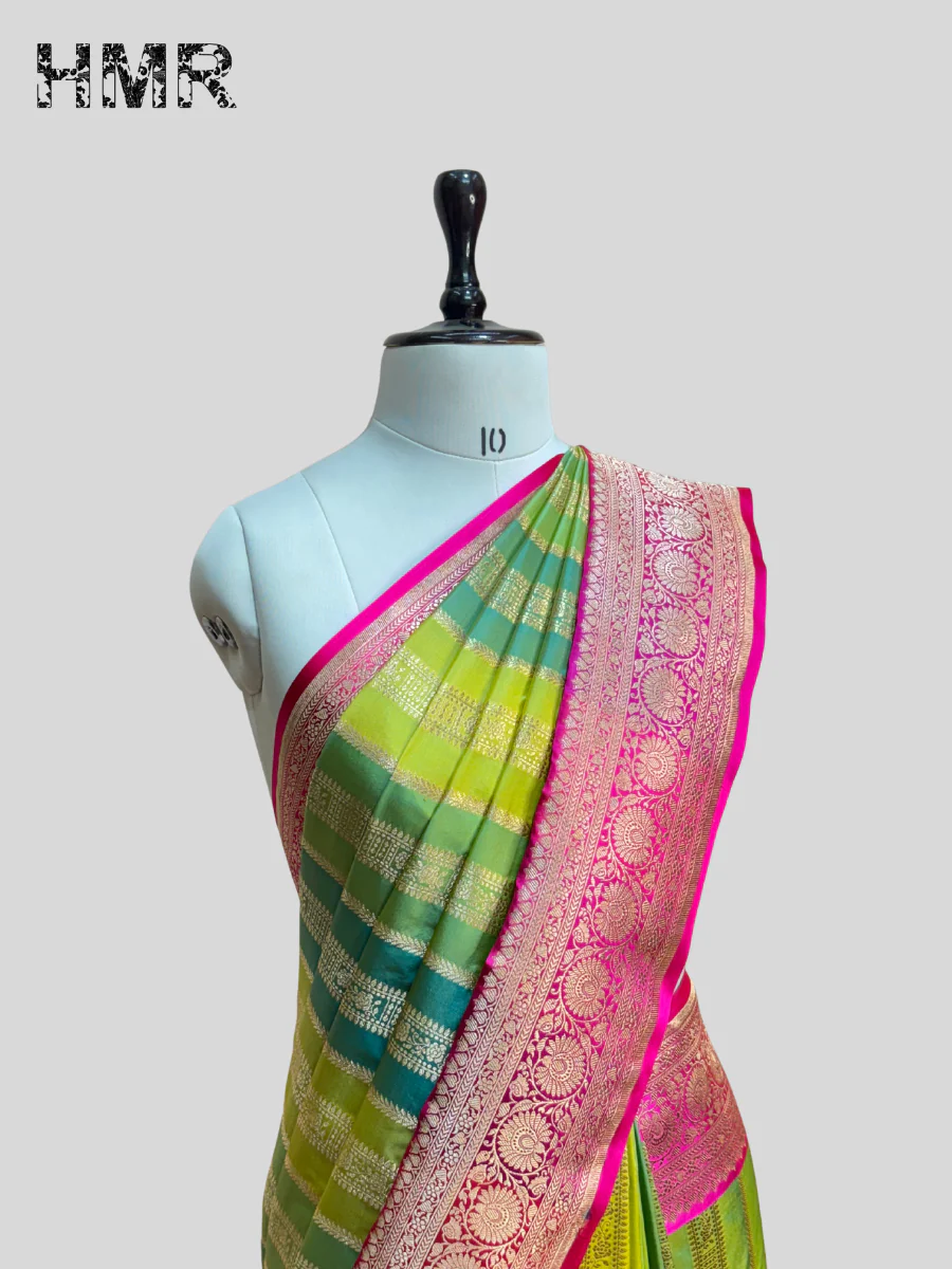 Multicolour Banarasi Pure Katan Silk Saree - Image 23