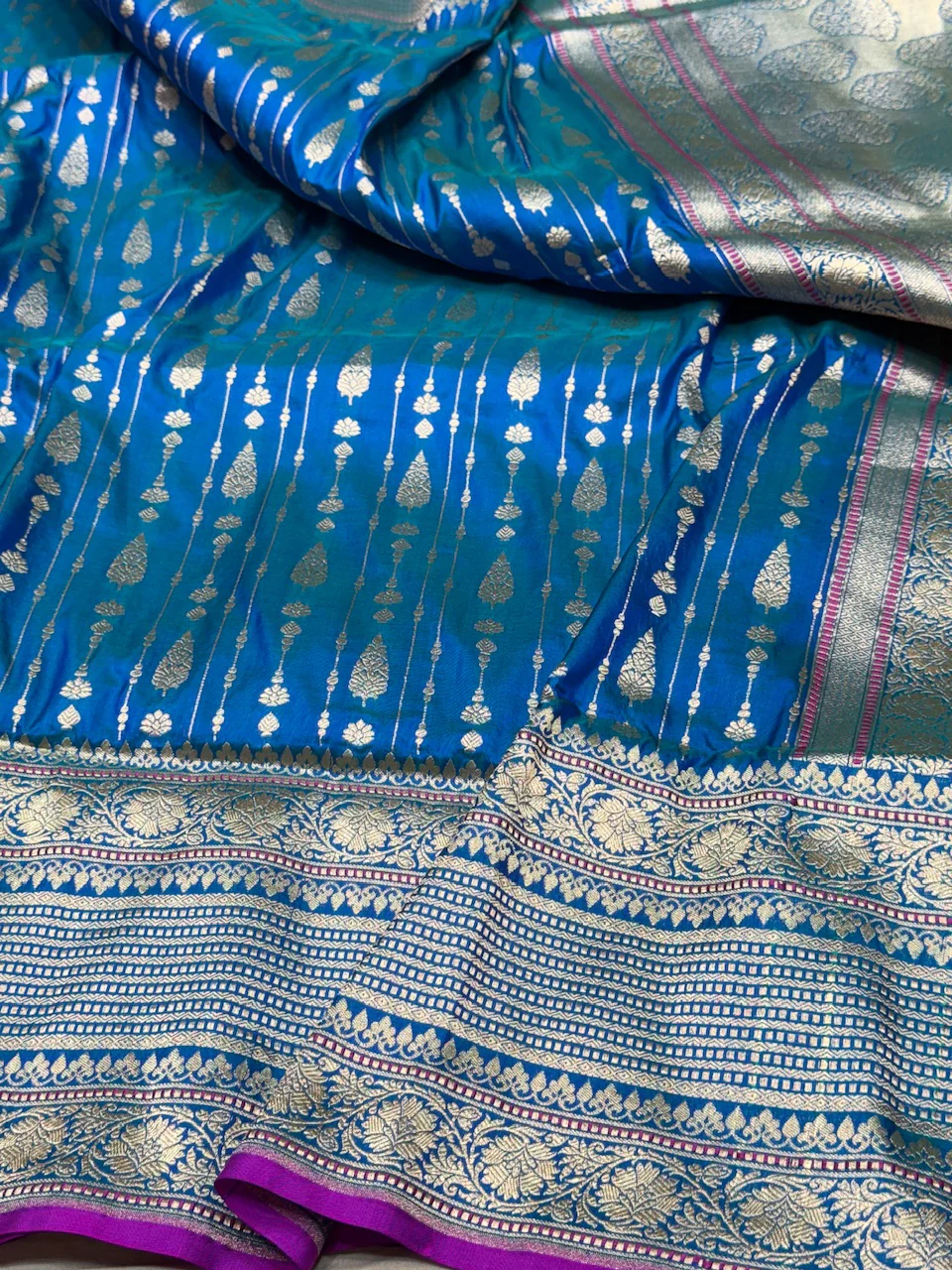 Banarasi Pure Katan Silk Saree | Pure Silk | Cutwork Technique | Banarasi Katan Silk Saree - Image 3