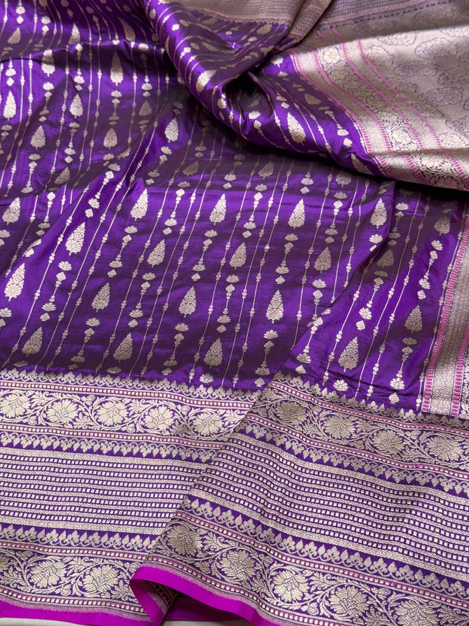Banarasi Pure Katan Silk Saree | Pure Silk | Cutwork Technique | Banarasi Katan Silk Saree - Image 5