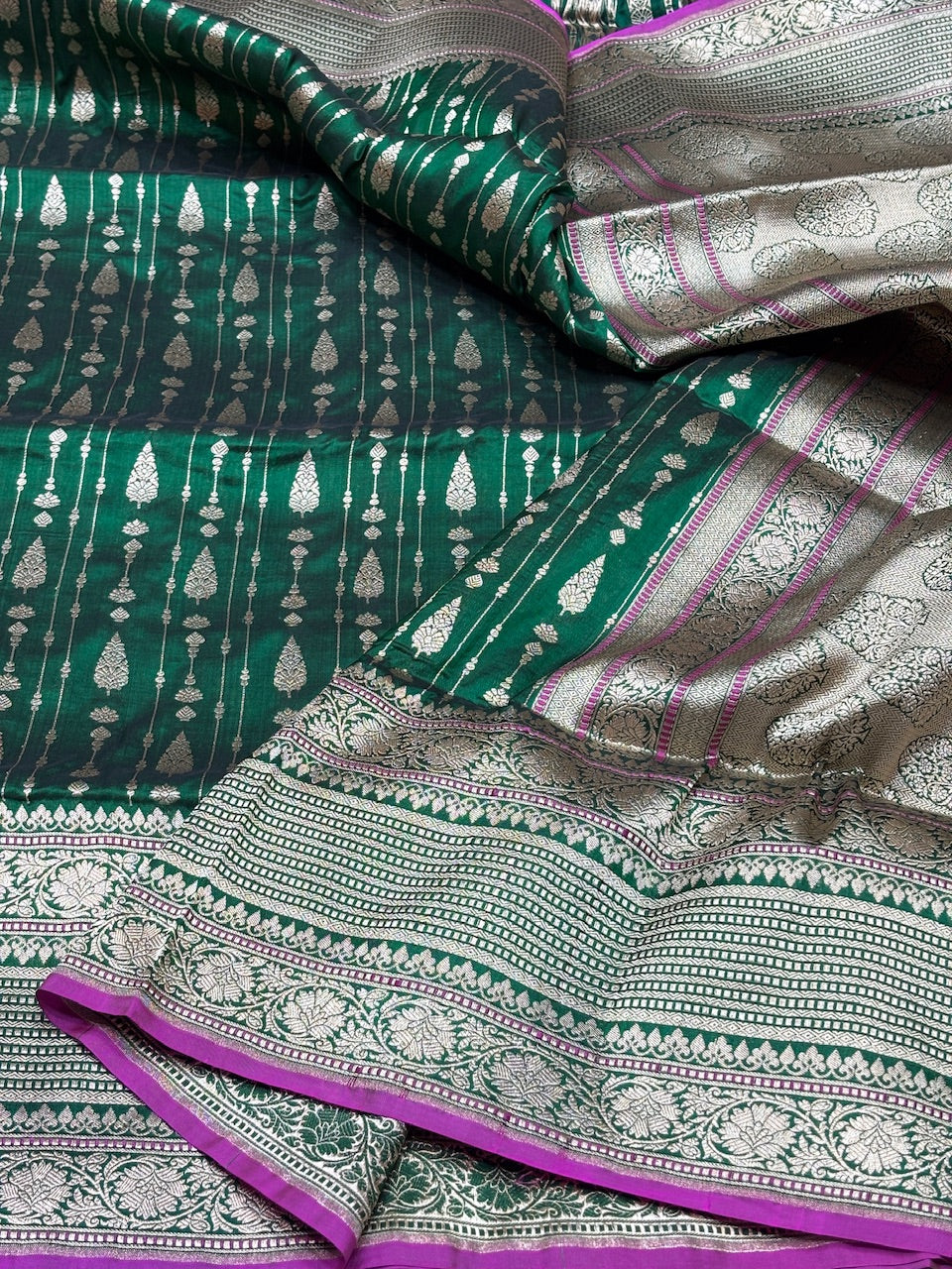 Banarasi Pure Katan Silk Saree | Pure Silk | Cutwork Technique | Banarasi Katan Silk Saree - Image 7