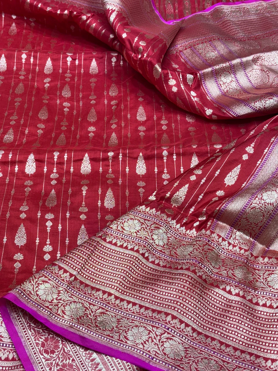 Banarasi Pure Katan Silk Saree | Pure Silk | Cutwork Technique | Banarasi Katan Silk Saree - Image 9