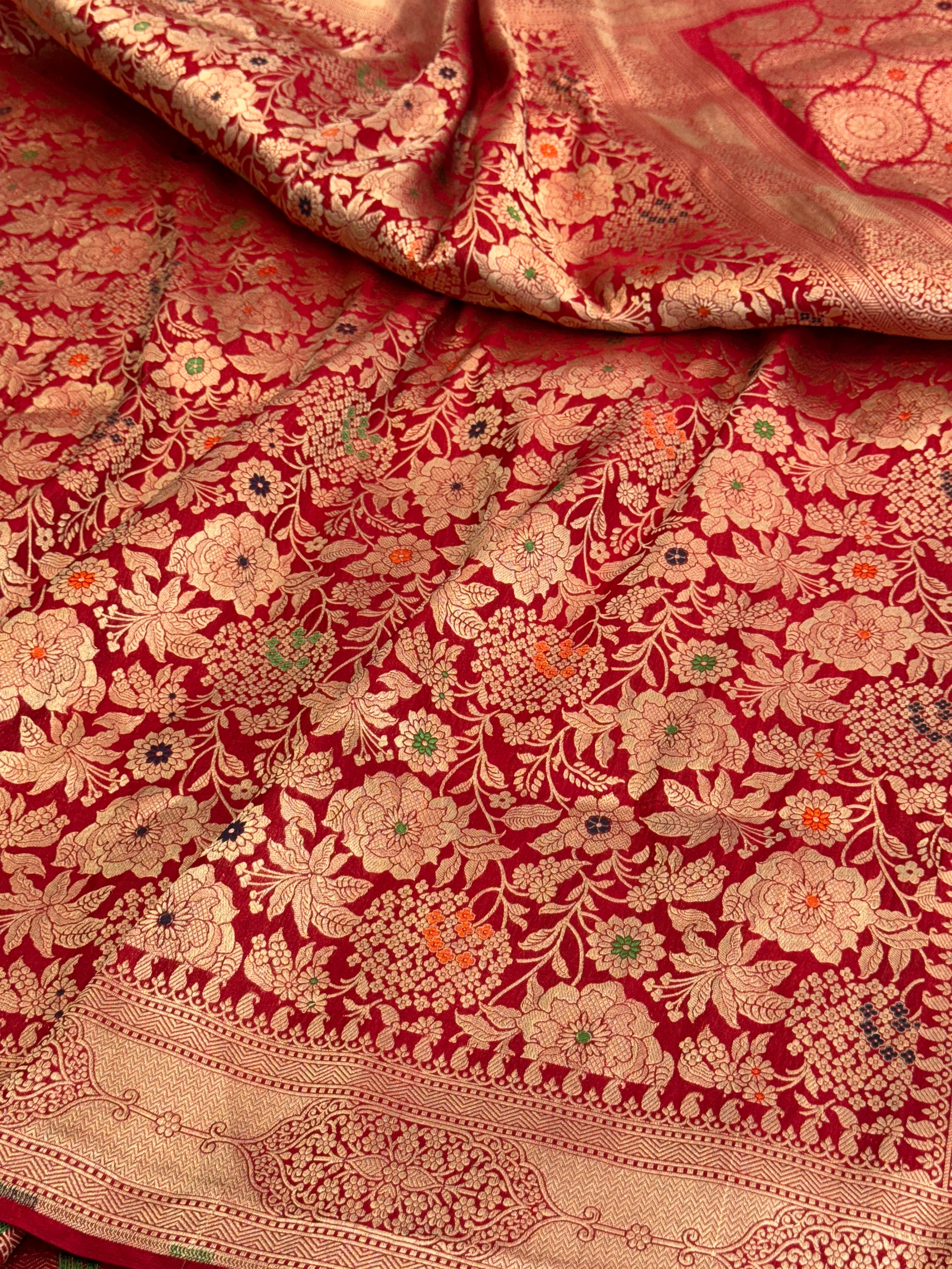 Banarasi Minakari Pure Katan Silk Brocade Saree – Rich Traditional Brocade Weave - Image 3