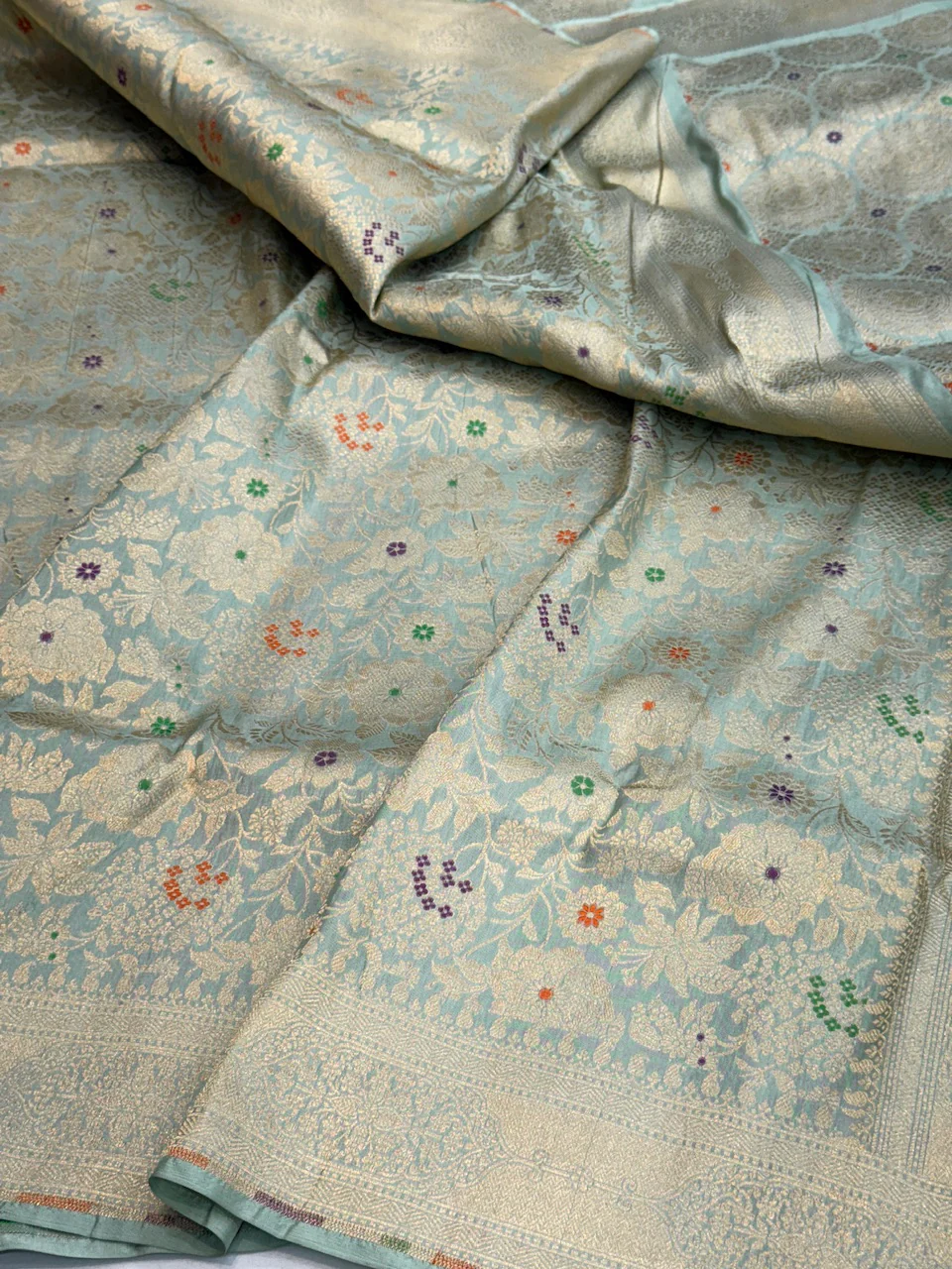 Banarasi Minakari Pure Katan Silk Brocade Saree – Rich Traditional Brocade Weave - Image 9