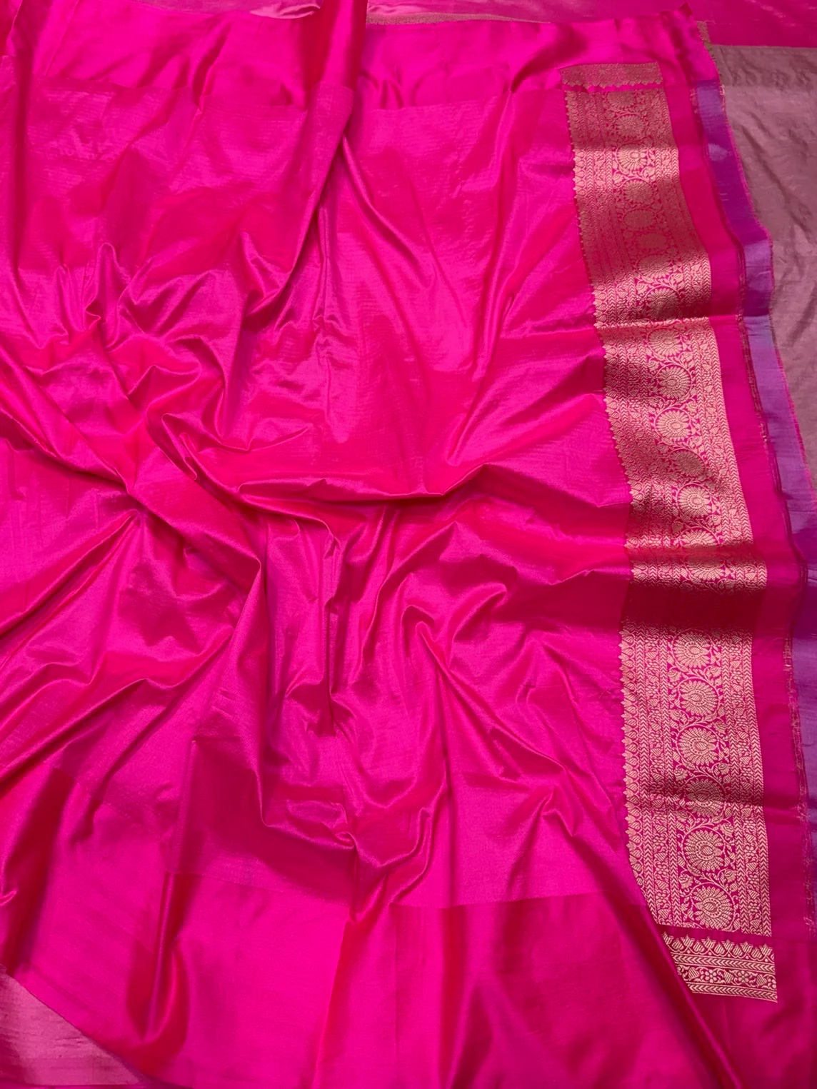 Banarasi Pure Satin Border Silk Saree - Image 3