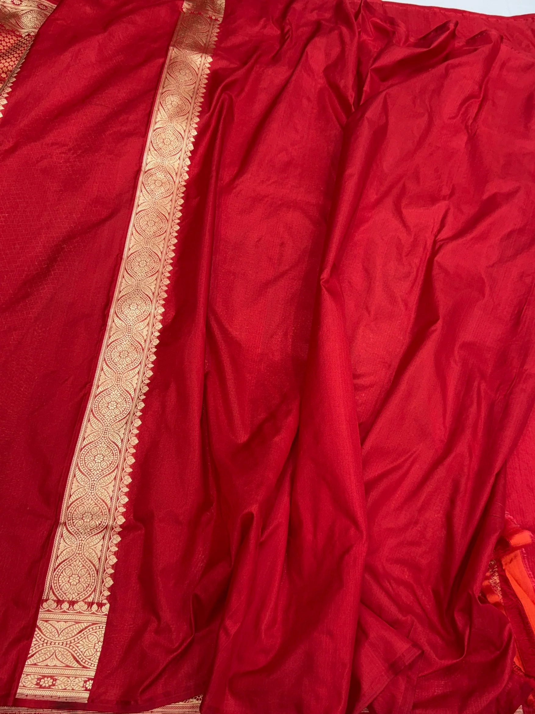Red Pure Banarasi Silk Brocade Saree in Katan Mulberry Silk - Image 2