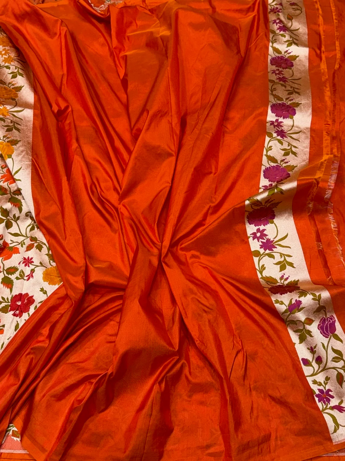 Paithni Banarasi Minakari Pure Katan Silk Saree | Pure Silk | Minakari Work | Cutwork Technique | Banarasi Katan Silk Saree - Image 2