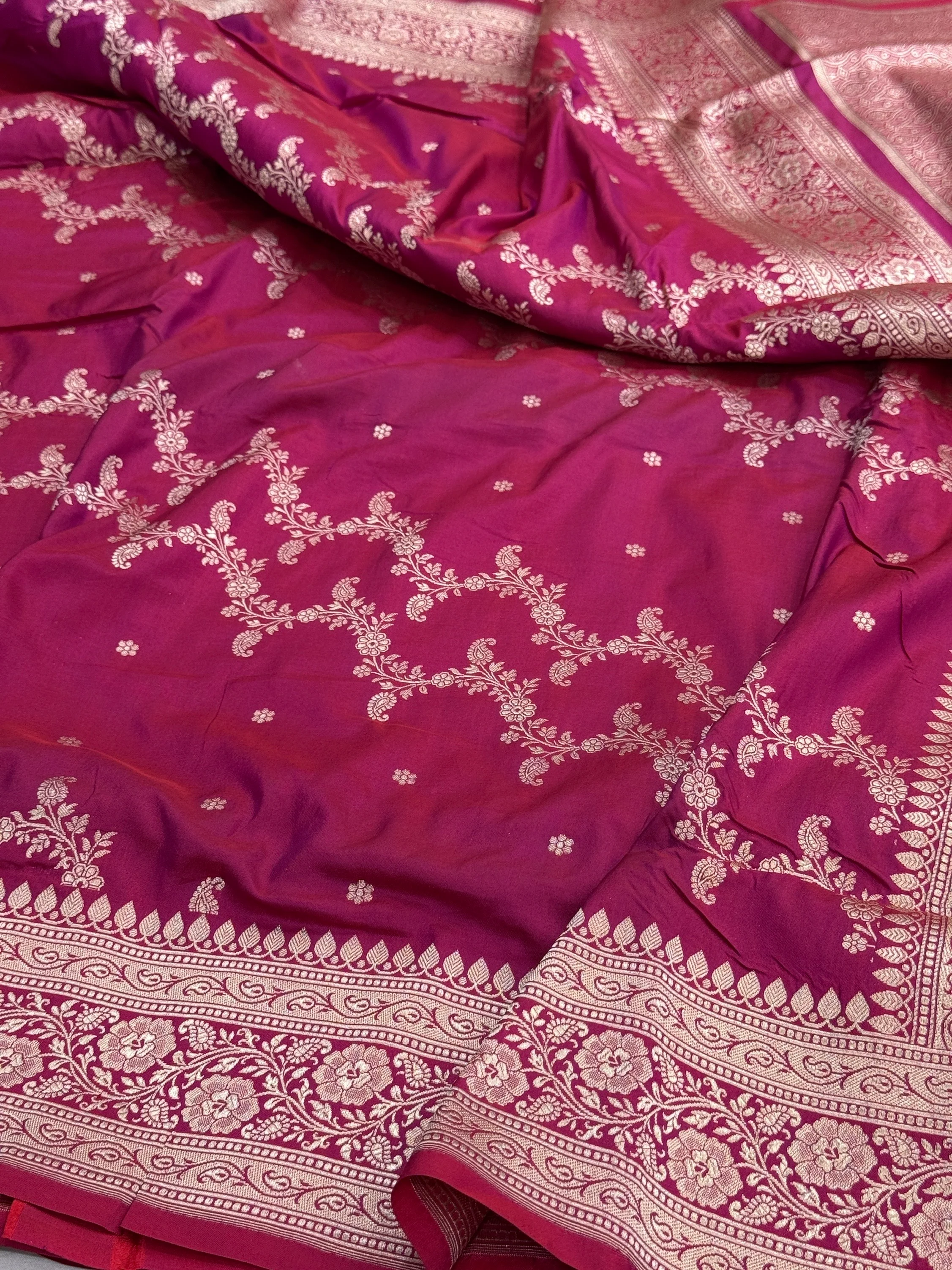 Banarasi Pure Katan Silk Saree | Pure Silk | Cutwork Technique | Banarasi Katan Silk Saree - Image 13